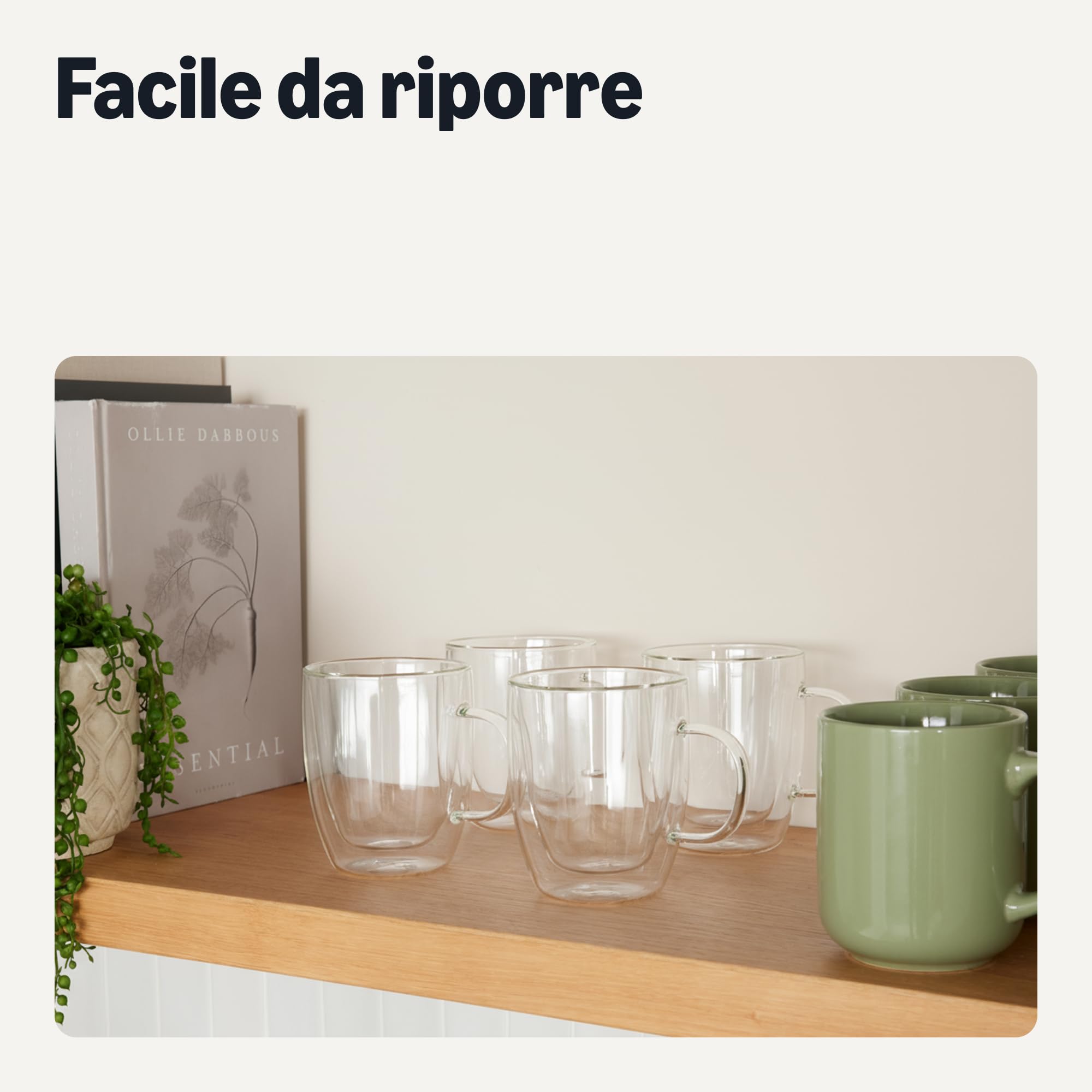 AmazonBasics Mug Vetro Doppia Parete Set 4pz 382ml