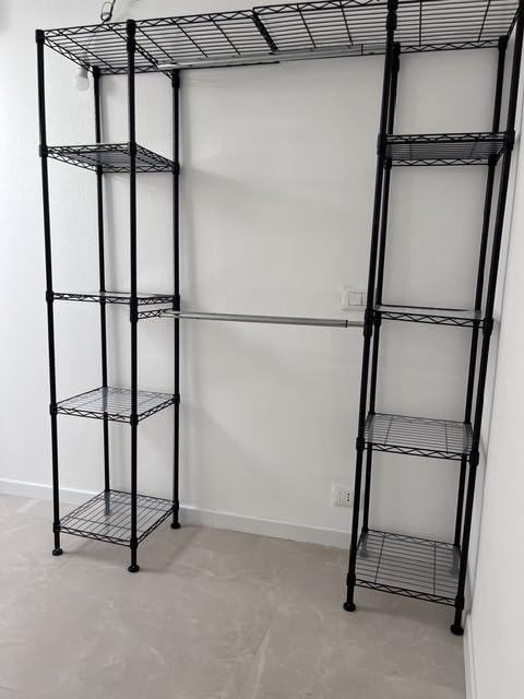 AmazonBasics Organizer Armadio Espandibile Nero Acciaio 203 cm