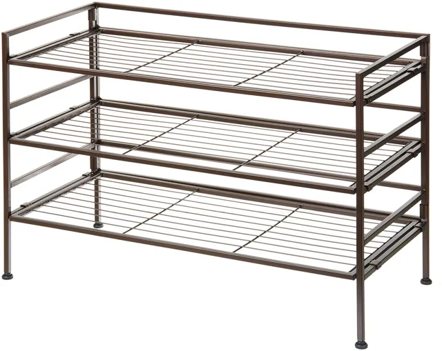 Amazon Basics Scarpiera 3 Ripiani 9 Paia Marrone 68x32x47,5 cm