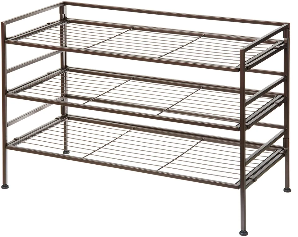 Amazon Basics Scarpiera 3 Ripiani 9 Paia Marrone 68x32x47,5 cm