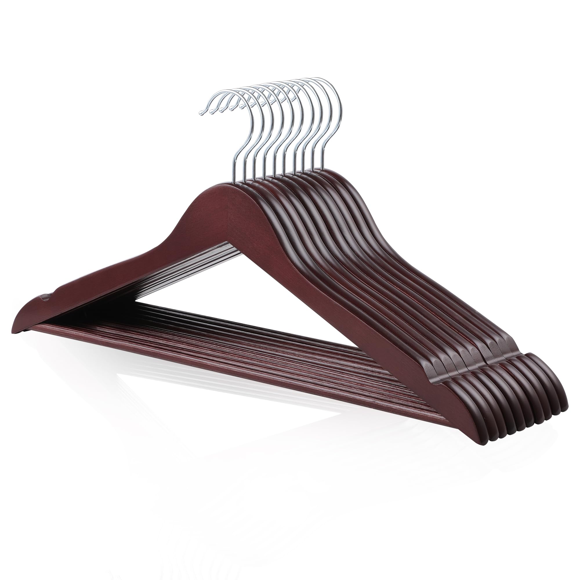 Amazon Basics Grucce Legno Naturale 10 Pezzi per Abiti FSC