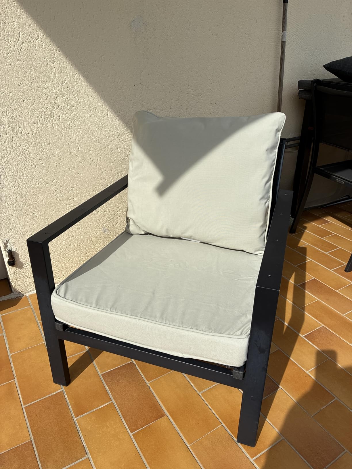 Amazon Basics Cuscino Sedia Giardino 55,9x55,9x7,6 cm Beige Singolo
