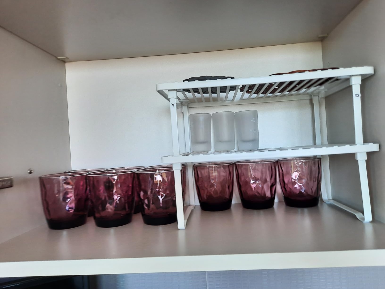 AmazonBasics Ripiani Cucina Impilabili Bianchi 2 Pezzi Acciaio