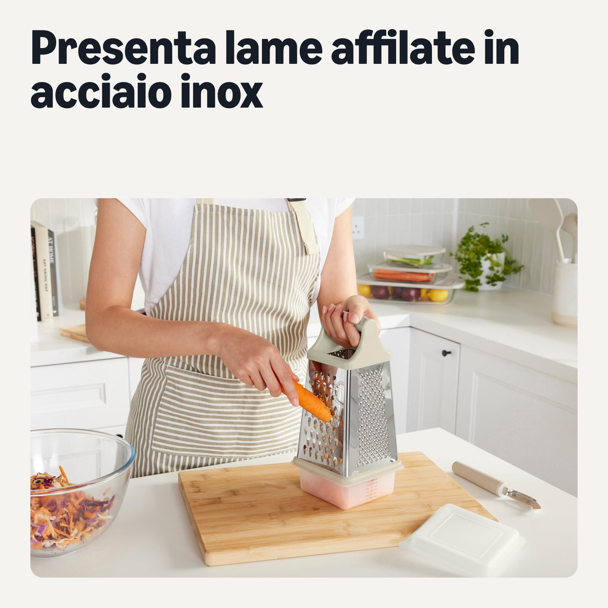 Amazon Basics grattugia formaggio 4 lati acciaio inox