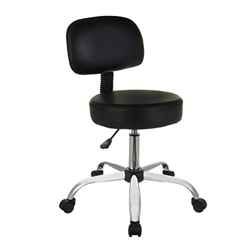 AmazonBasics Sgabello Alto Ufficio Nero con Schienale Imbottito