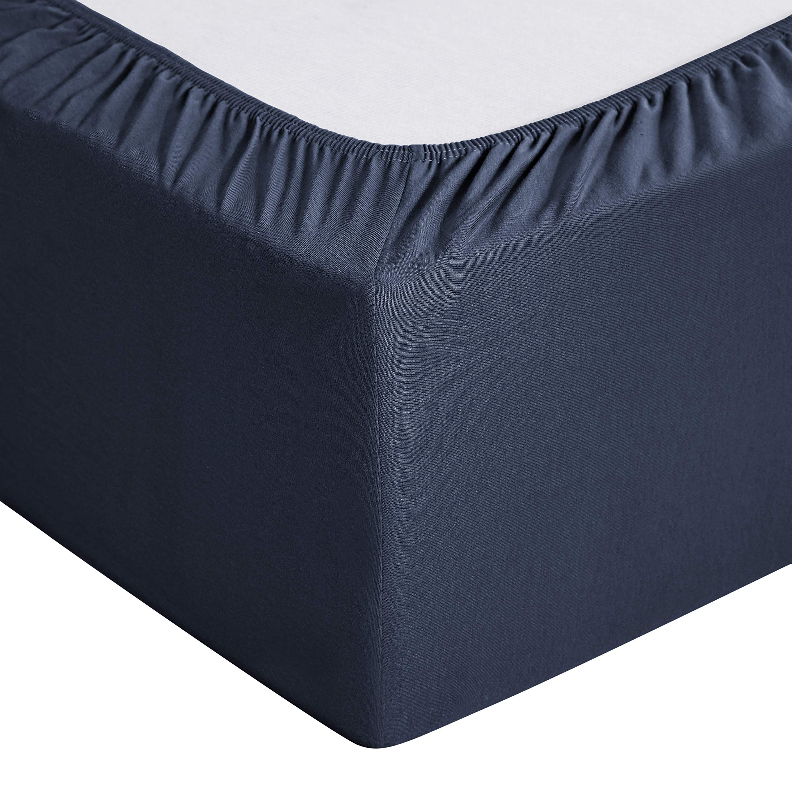 AmazonBasics Lenzuolo con Angoli Jersey 90x200 Blu Marino