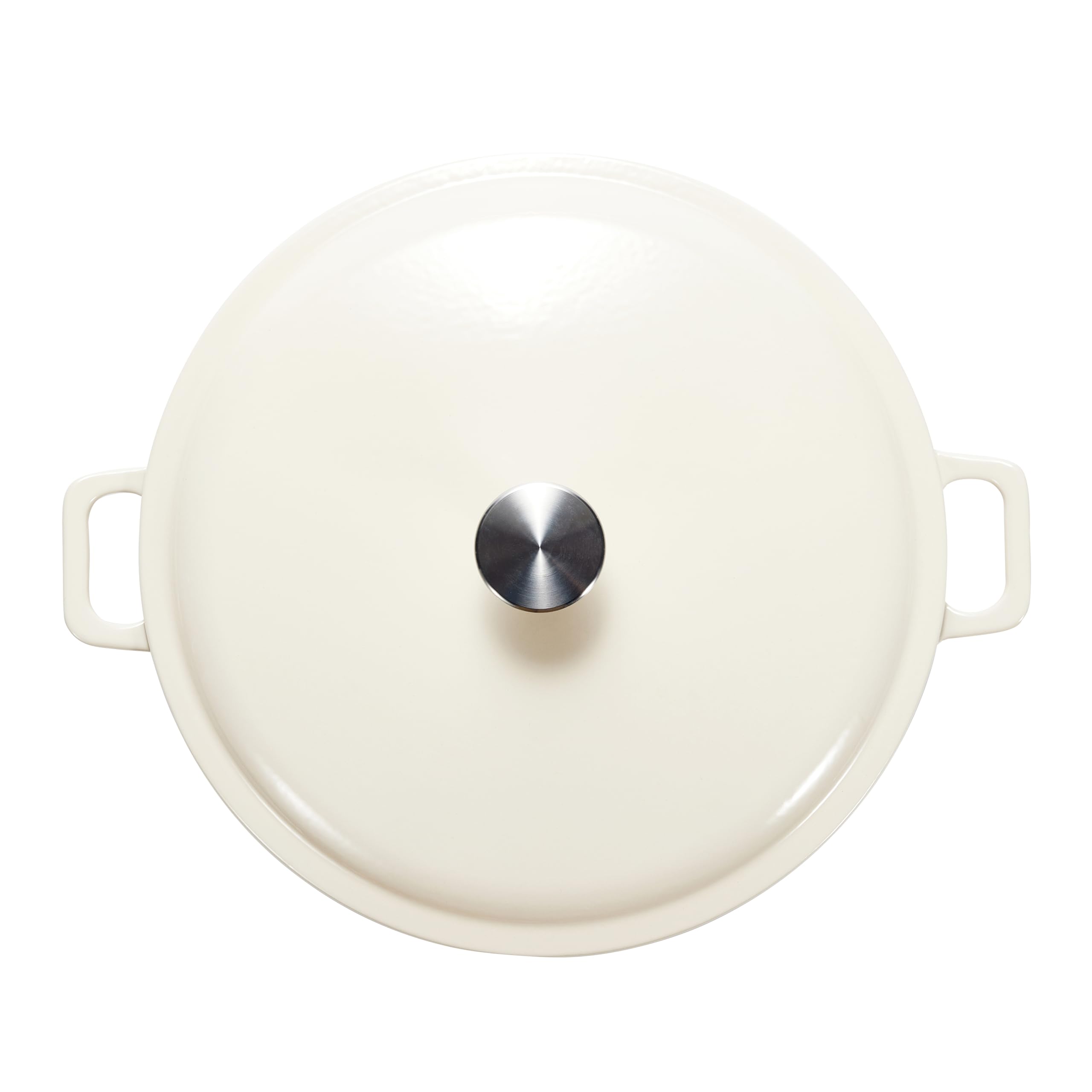 Amazon Basics Casseruola Bassa Ghisa Smaltata 3,1L Bianca