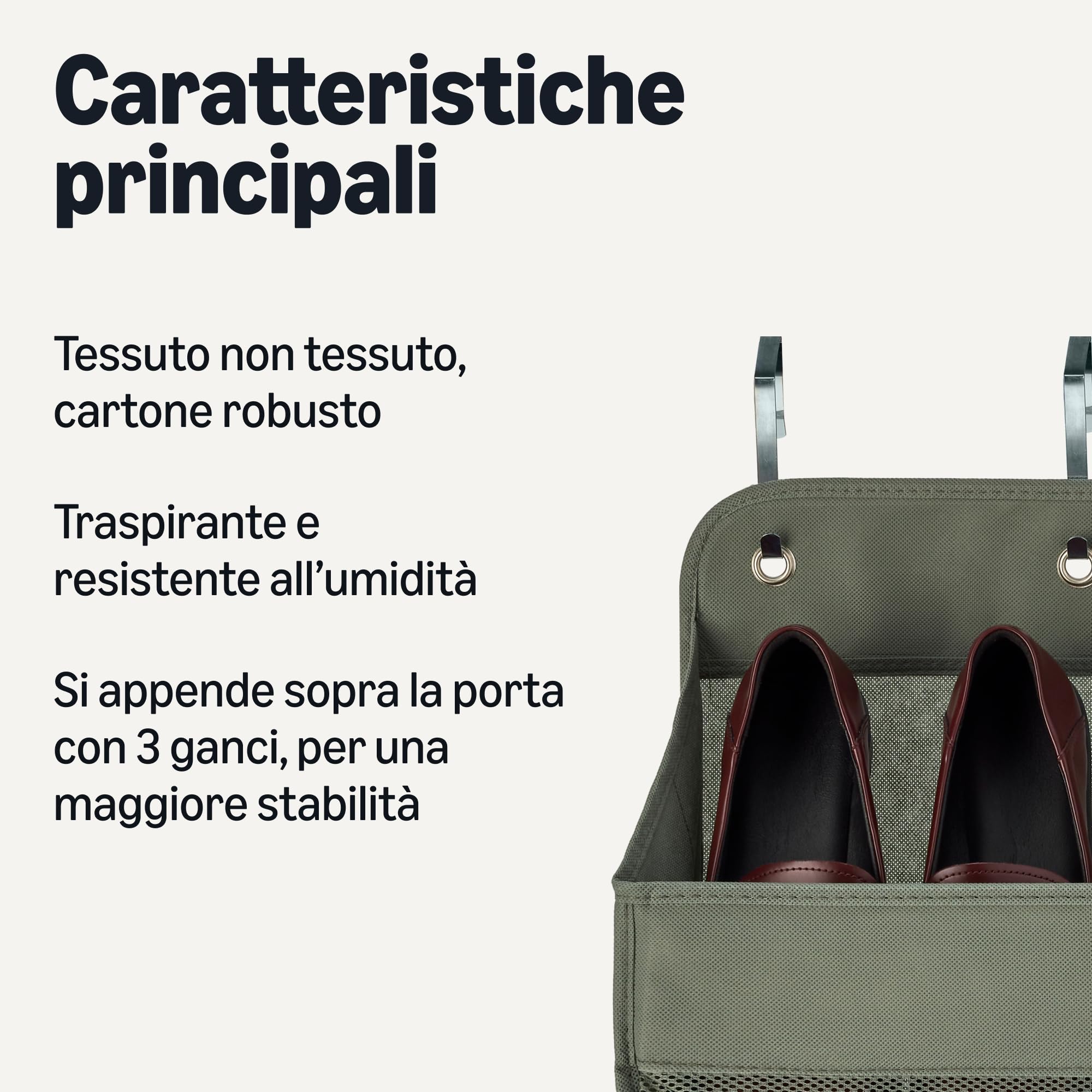 Amazon Basics Organizer da Porta 5 Ripiani Grigio Antracite