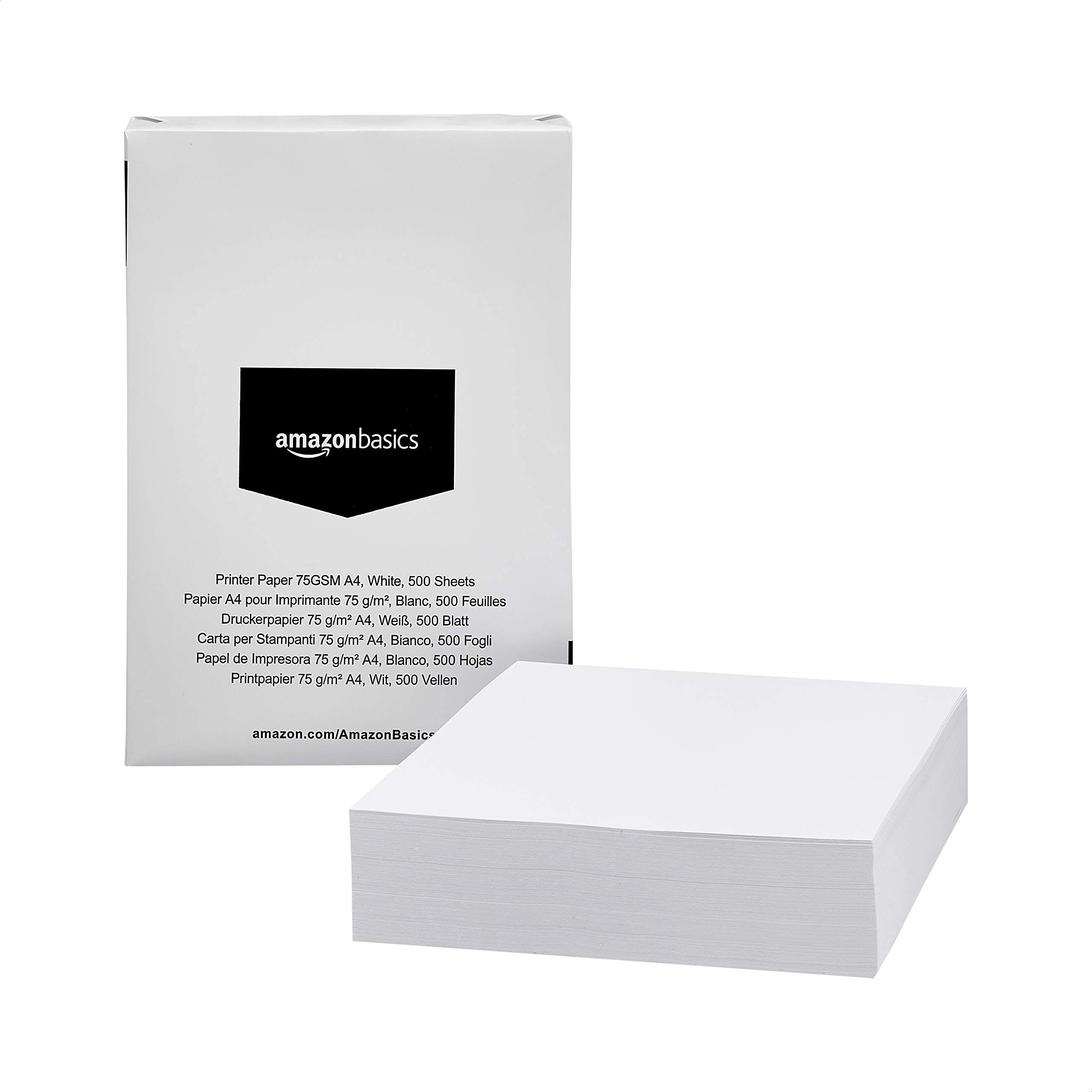 Amazon Basics Carta A4 75 g/m² 2500 Fogli Bianca Stampa