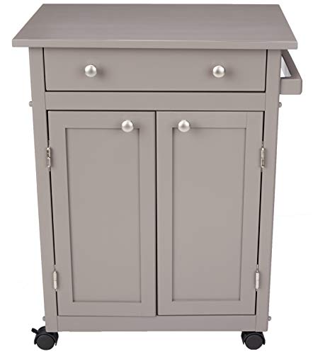 Amazon Basics Classico carrello cucina legno grigio rustico con ruote