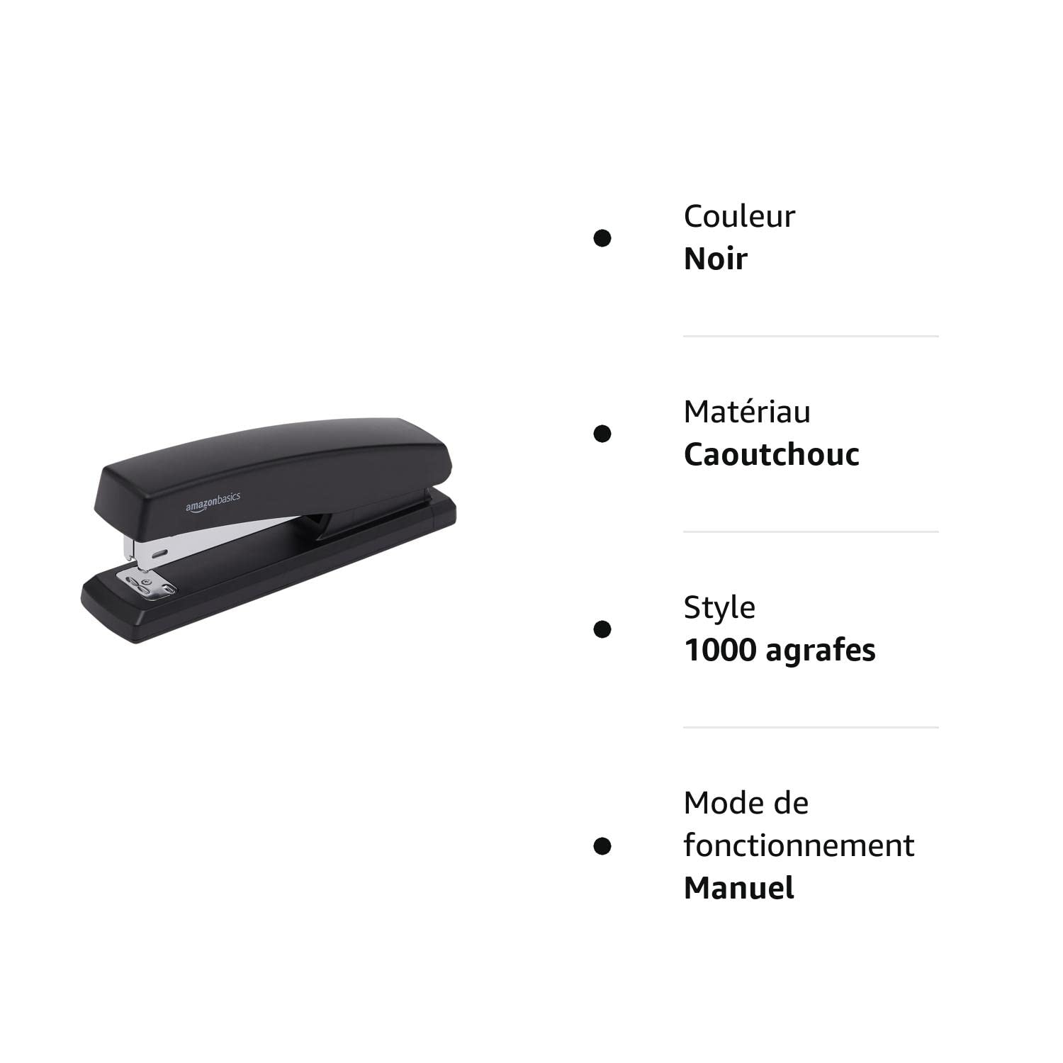 Amazon Basics Cucitrice 25 fogli nera +1000 punti