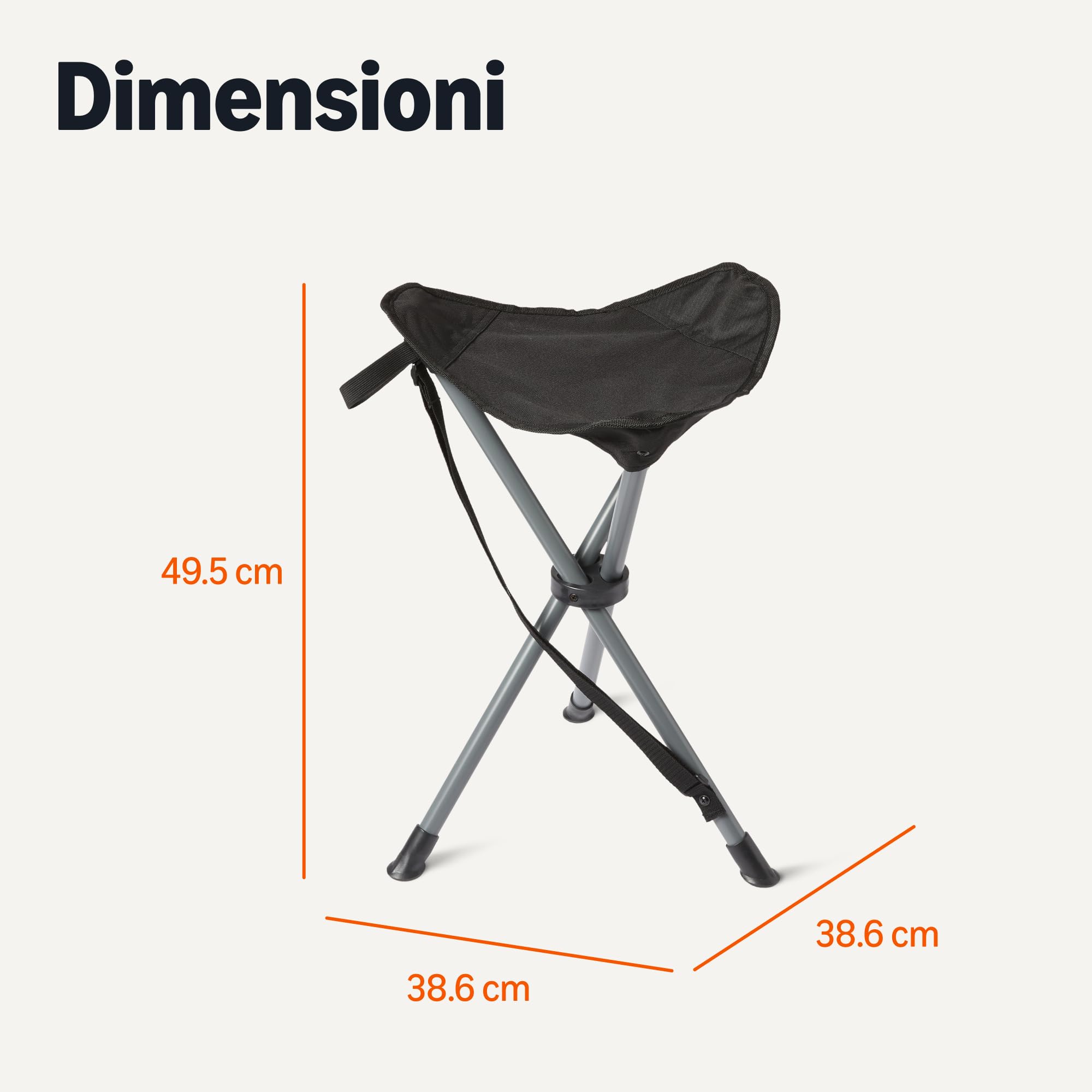 Amazon Basics sgabello campeggio pieghevole nero 102 kg