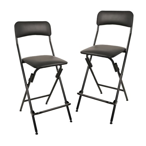 AmazonBasics Sgabello Pieghevole 61 cm Nero Set 2 pz 136 kg