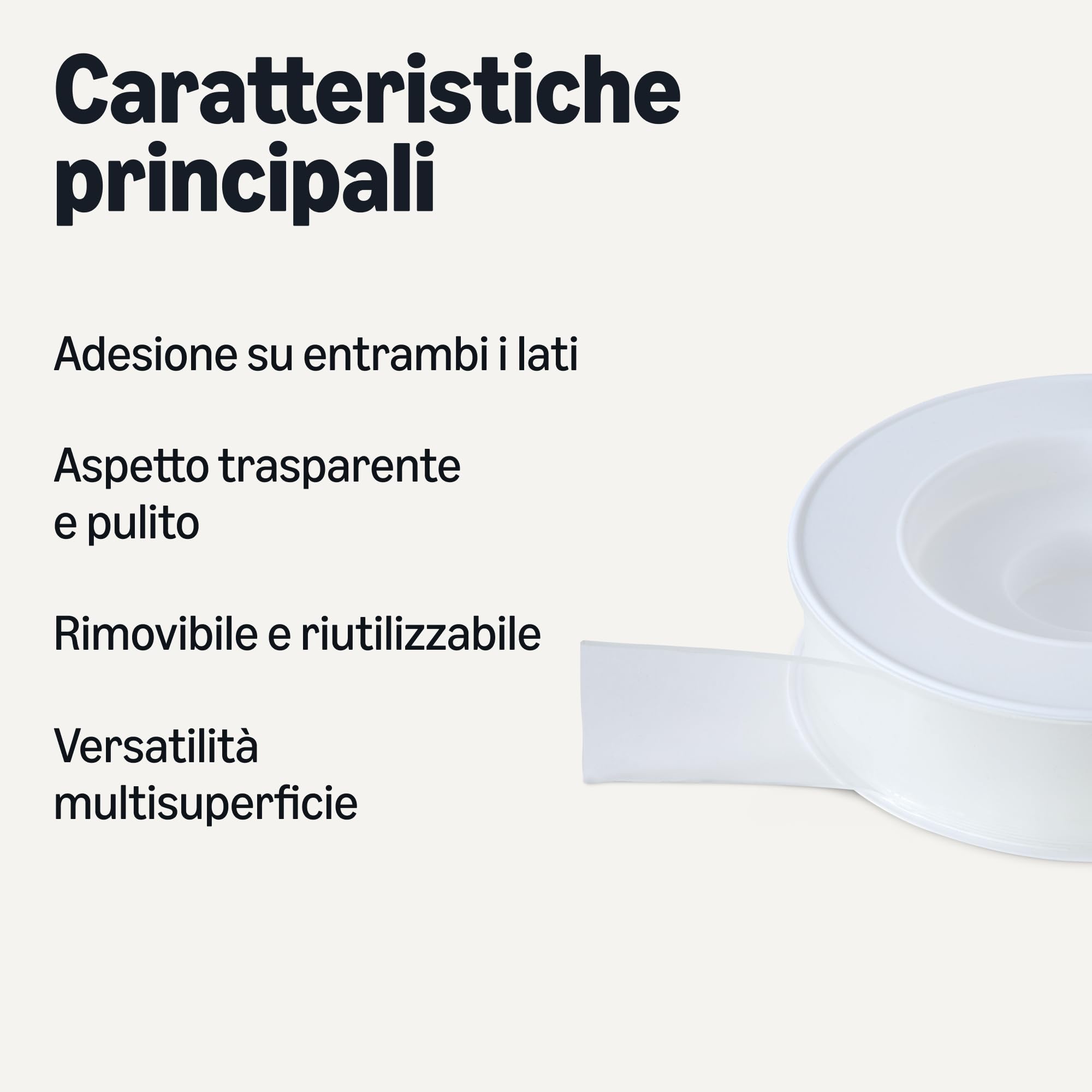 Amazon Basics Nastro Biadesivo Trasparente 3 m Rimovibile