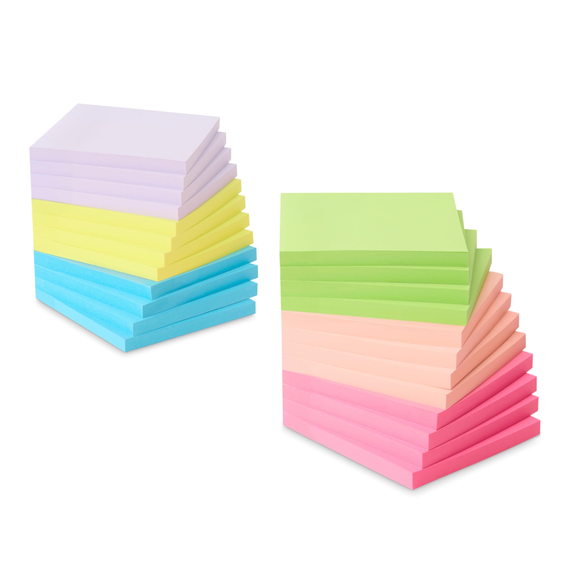 AmazonBasics Foglietti Adesivi Mini 3,8x5 cm 24 Blocchi Assortiti
