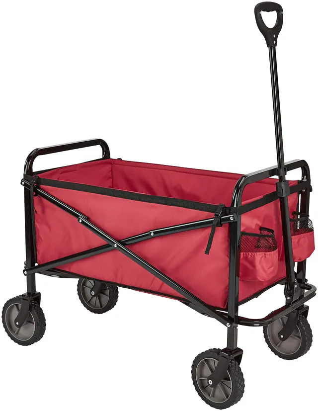 AmazonBasics Carrello Pieghevole Giardino Rosso 120 kg