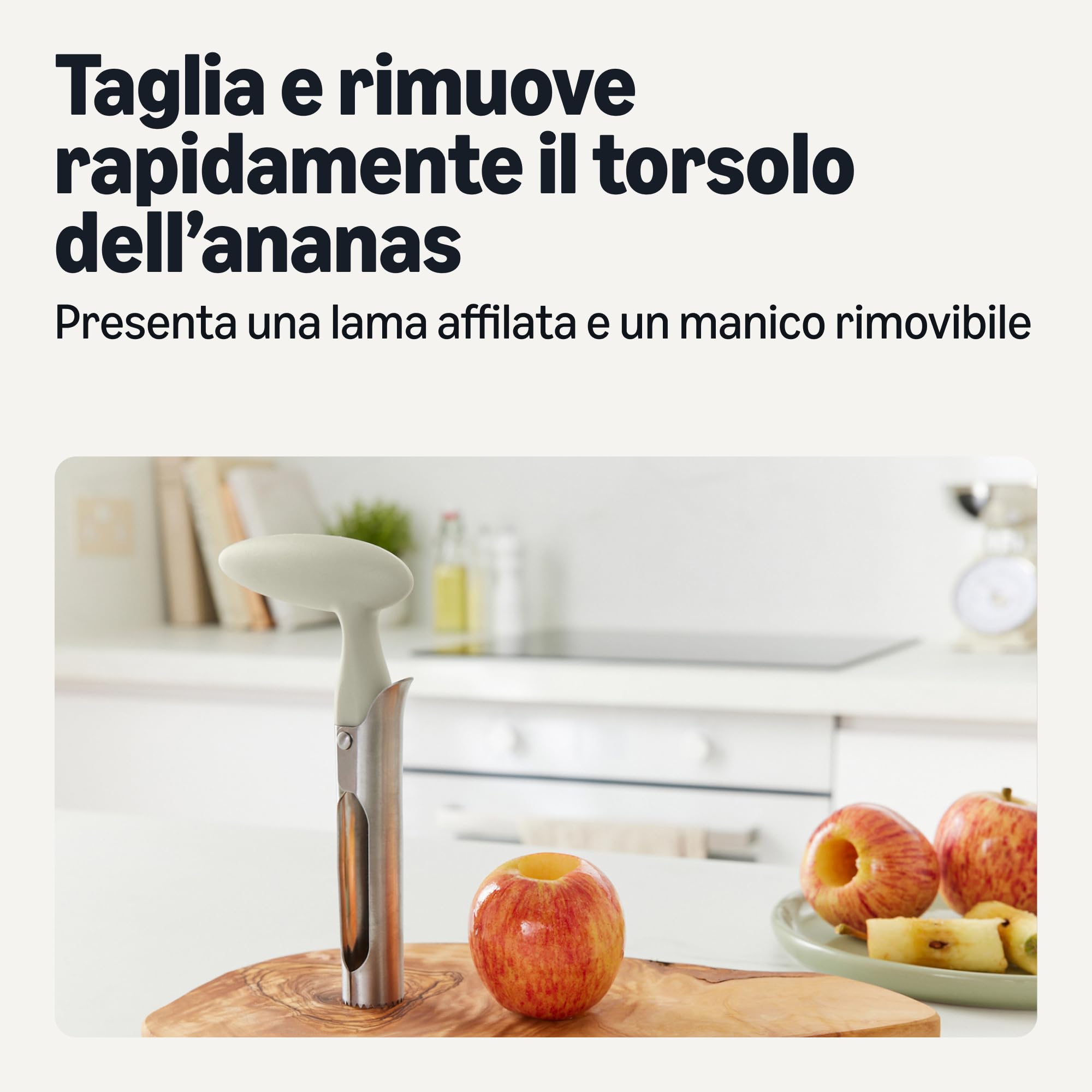 Amazon Basics levatorsoli set 2 pezzi ananas mela acciaio
