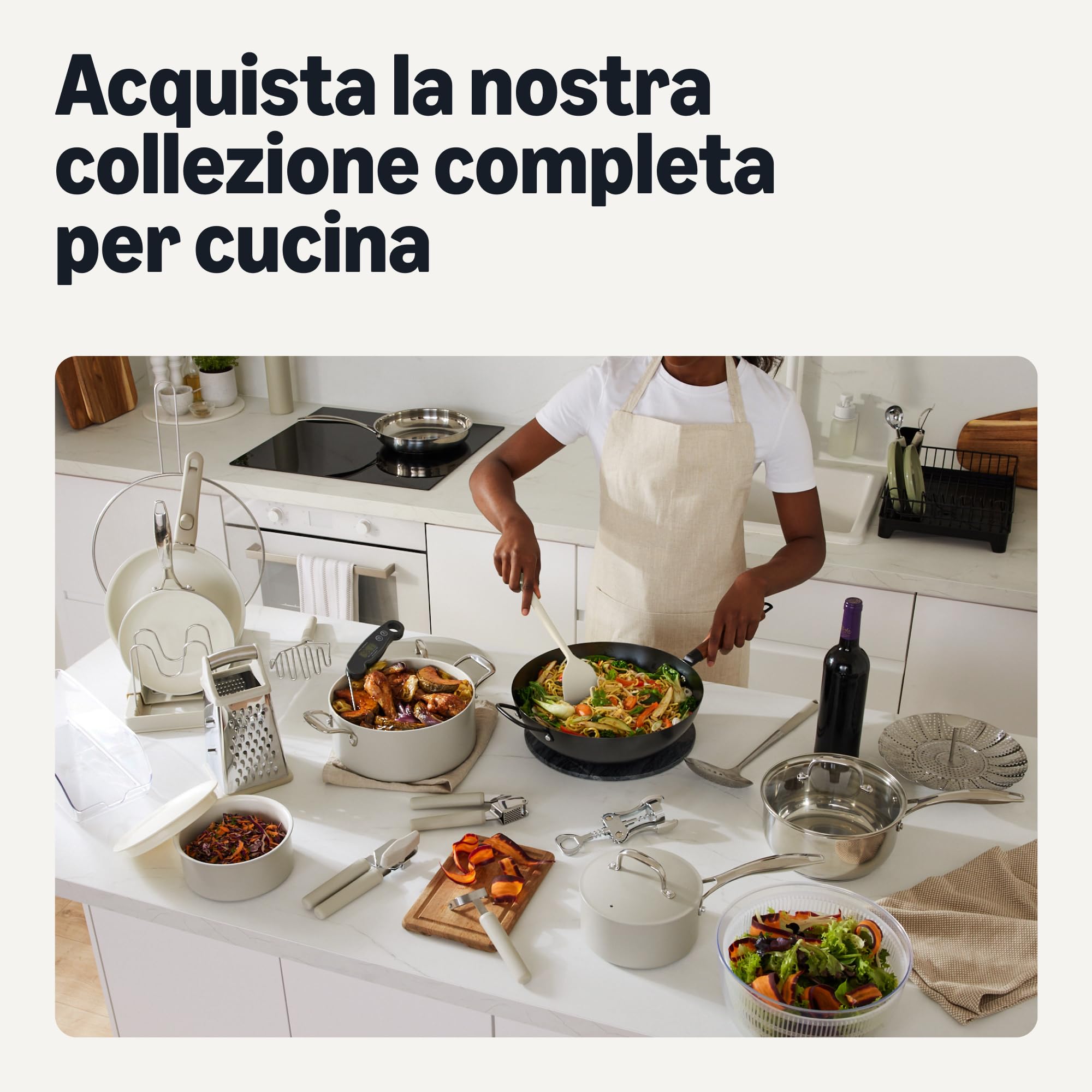 Amazon Basics mestoli cucina silicone 4 pezzi grigio lino