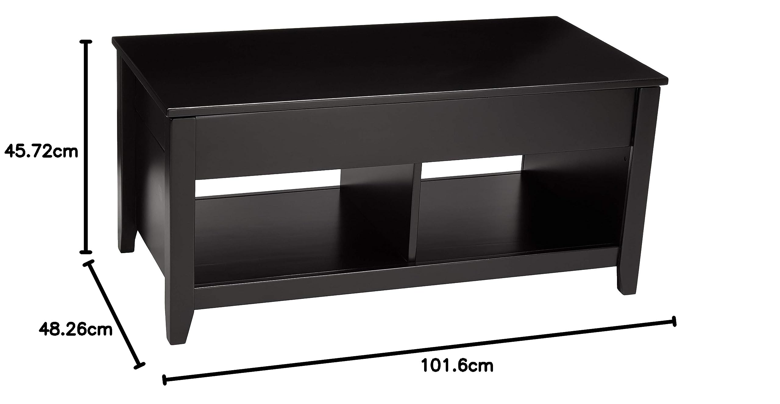 Amazon Basics tavolino caffè piano rialzabile nero 102 cm