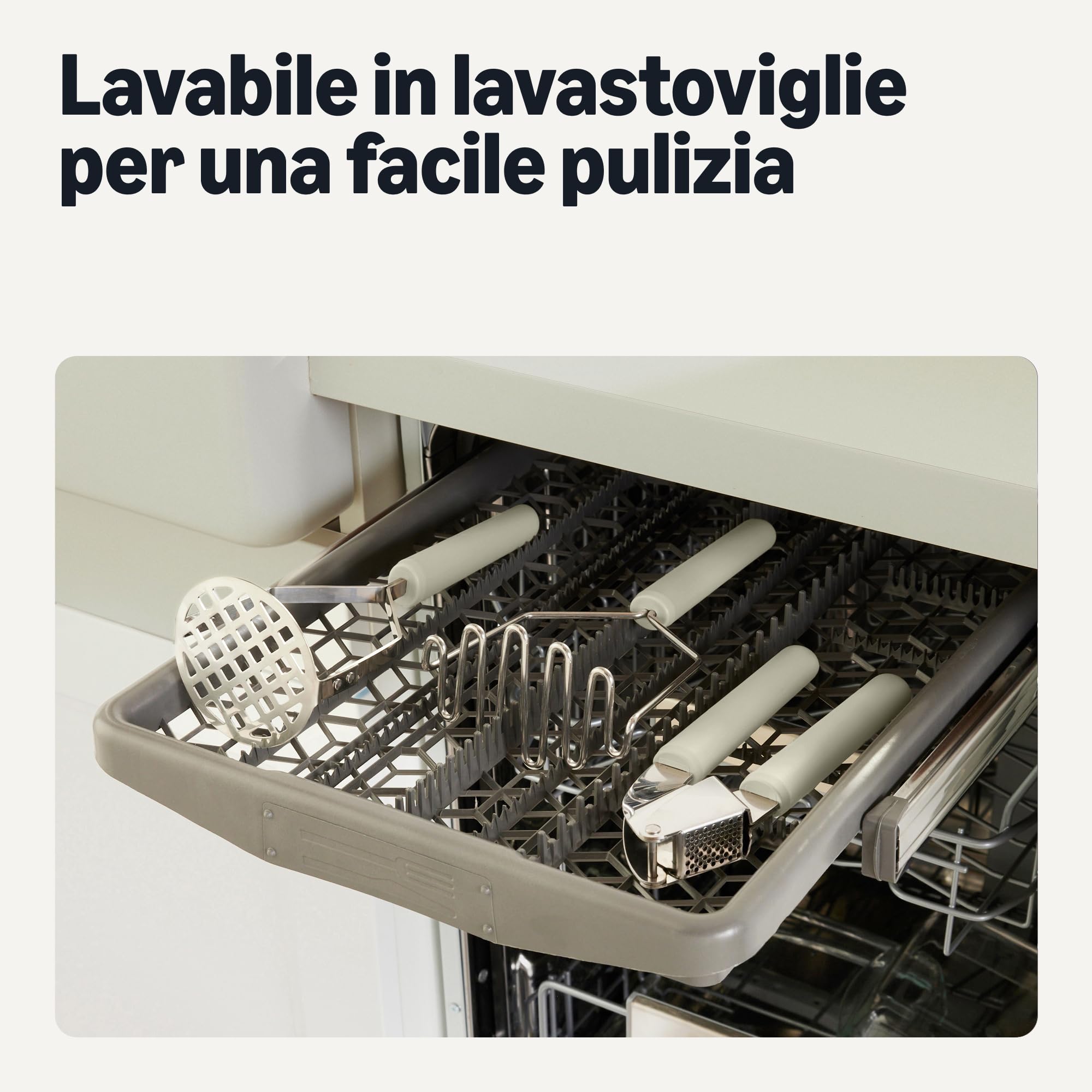 Amazon Basics spremiaglio acciaio grigio impugnatura morbida