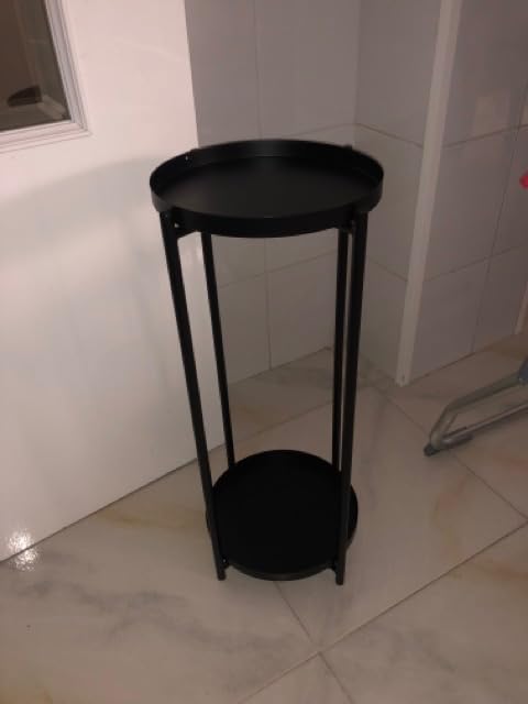 AmazonBasics mobile portapiante rotondo nero acciaio
