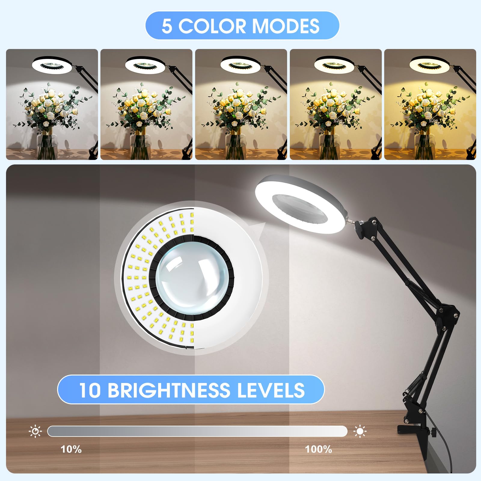 RealPlus Lampada Lente Ingrandimento 10X Nero Solo Clip
