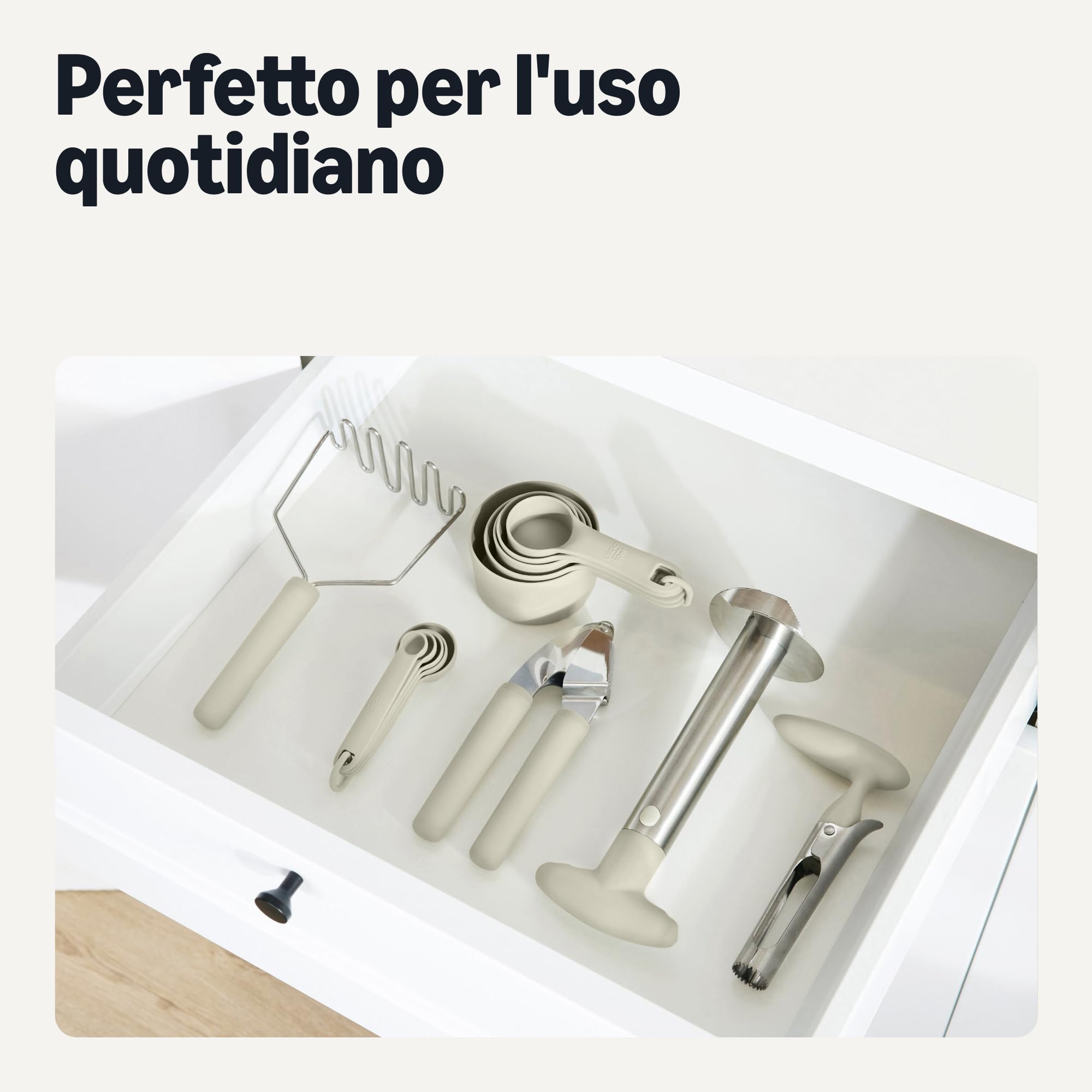 Amazon Basics spremiaglio acciaio grigio impugnatura morbida
