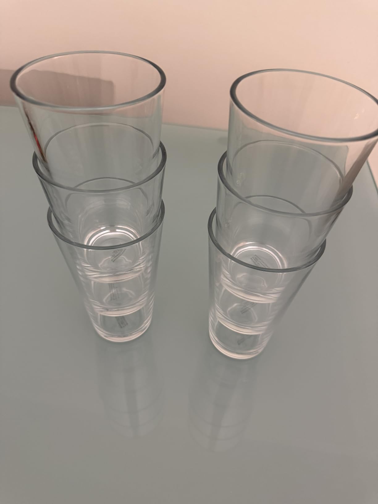 Amazon Basics bicchieri pinta vetro 473ml set 6 pezzi spesso