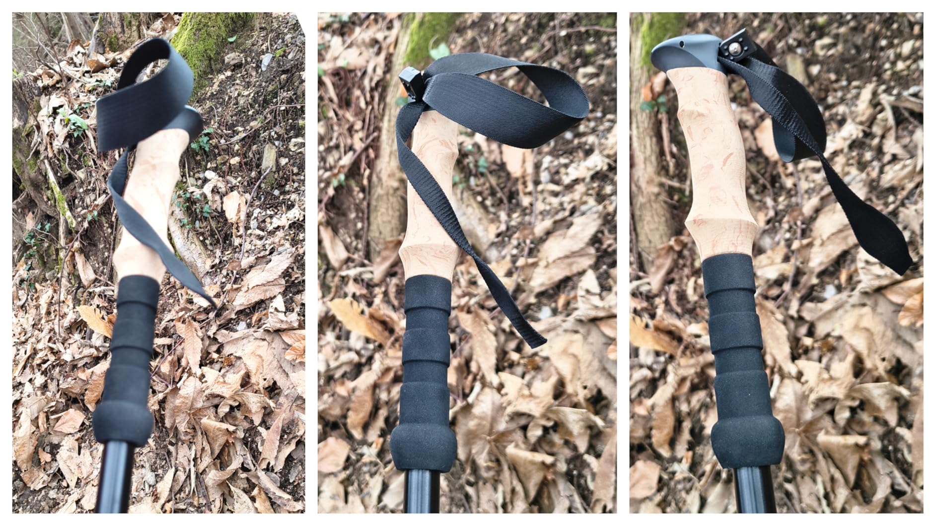 Amazon Basics bastoncini trekking alluminio 134,6 cm neri