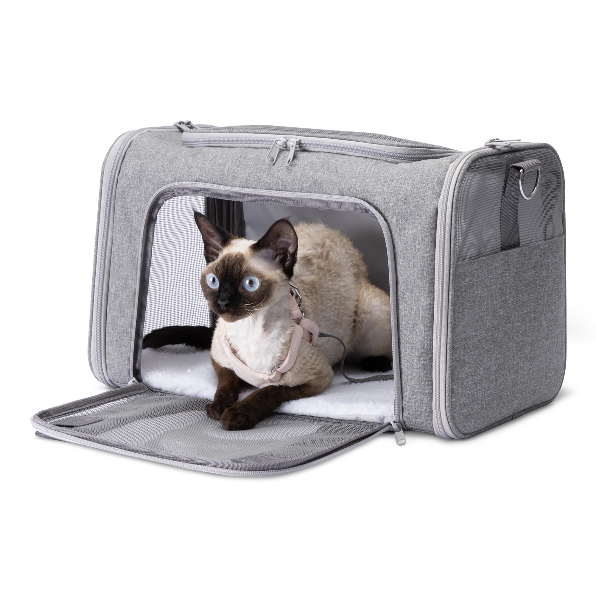 Amazon Basics Trasportino Borsa Gatti Cani Grigio