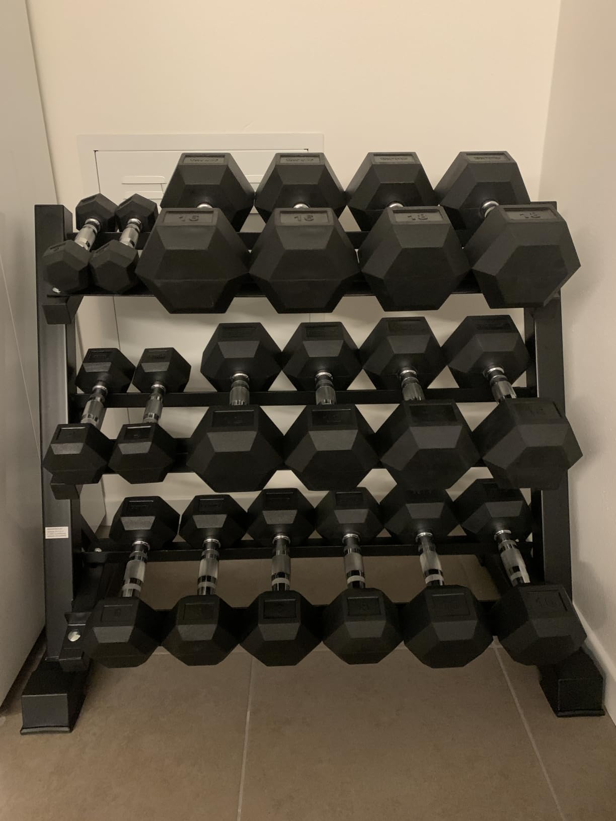Amazon Basics rack manubri 3 livelli nero acciaio