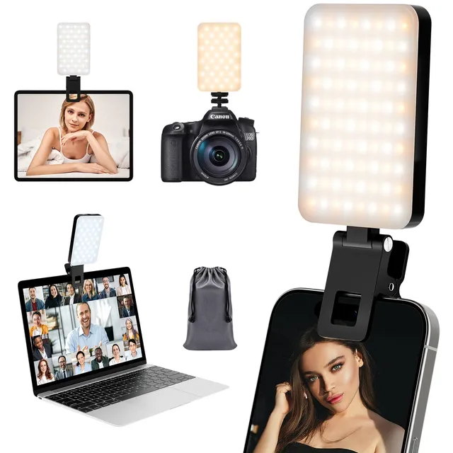 RealPlus Luce Selfie Clip 80 LED Nero 2000mAh