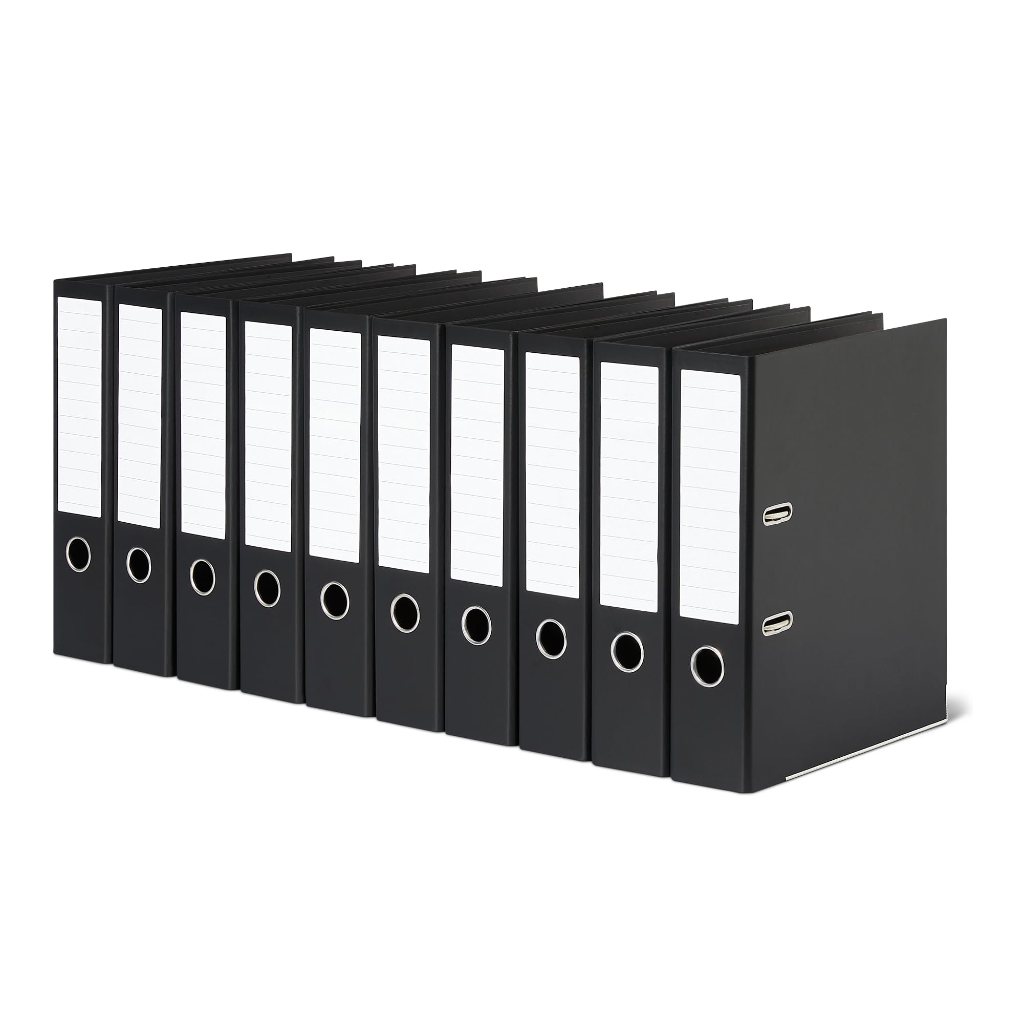 Amazon Basics 10 Raccoglitori Leva A4 Neri 70mm
