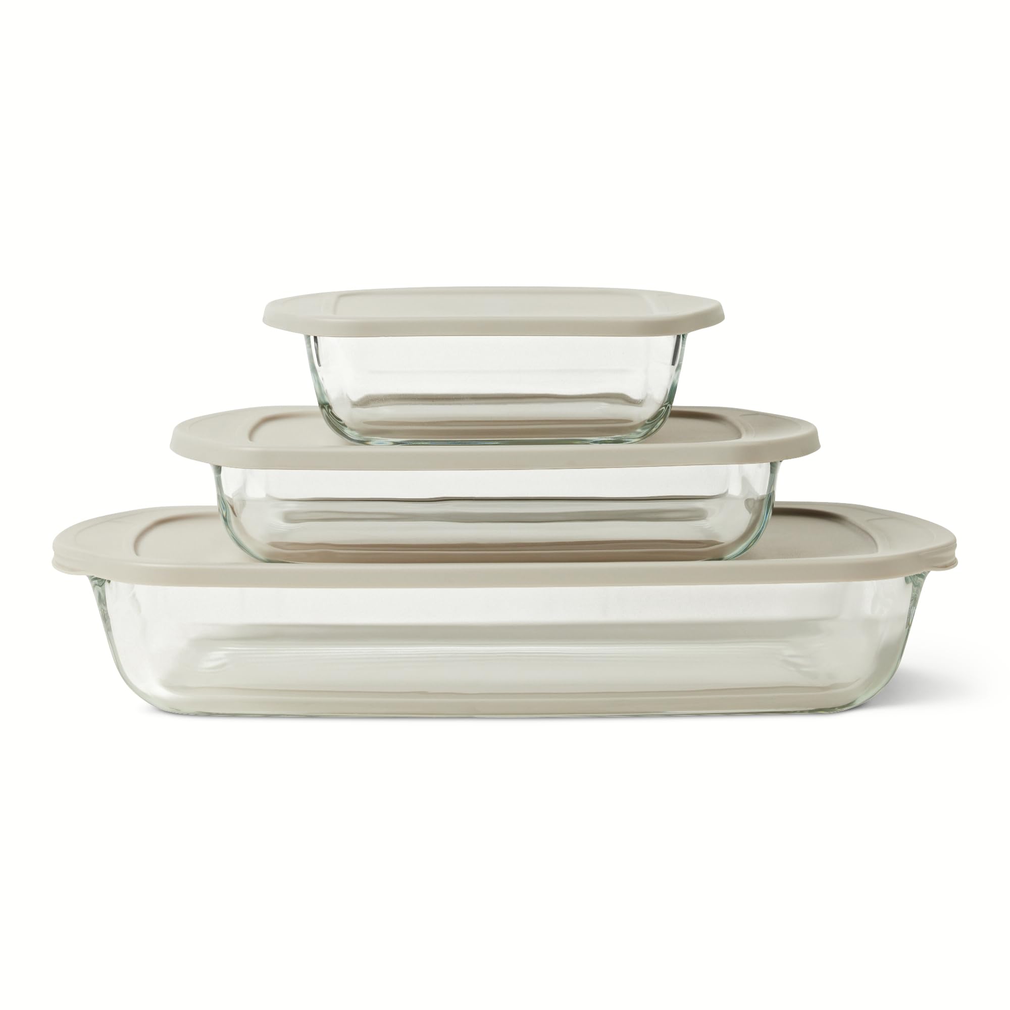 Amazon Basics set pirofile vetro forno 6 pezzi grigio