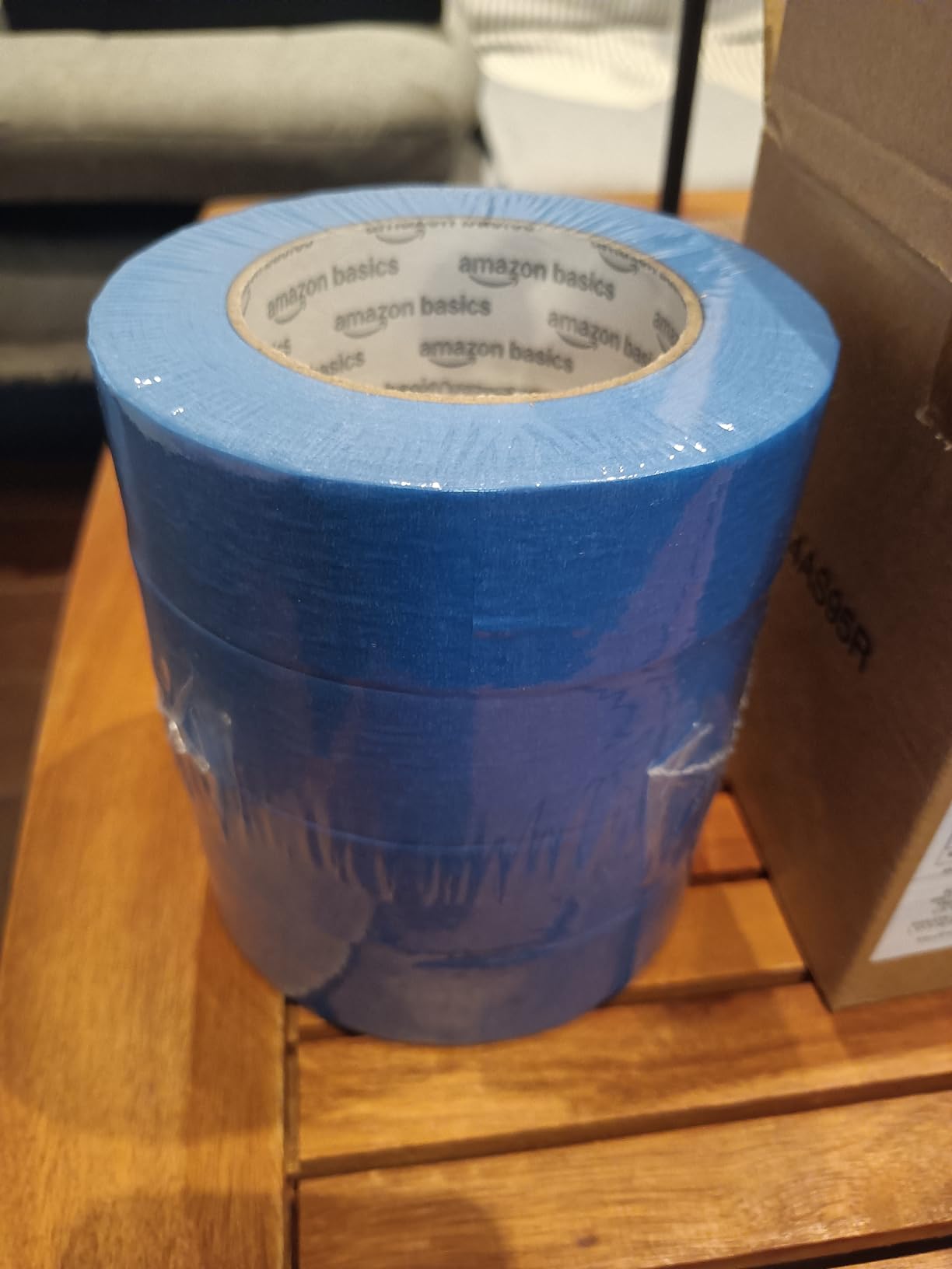 Amazon Basics Nastro Pittura Blu 2,3cmx55m 4 Rotoli UV