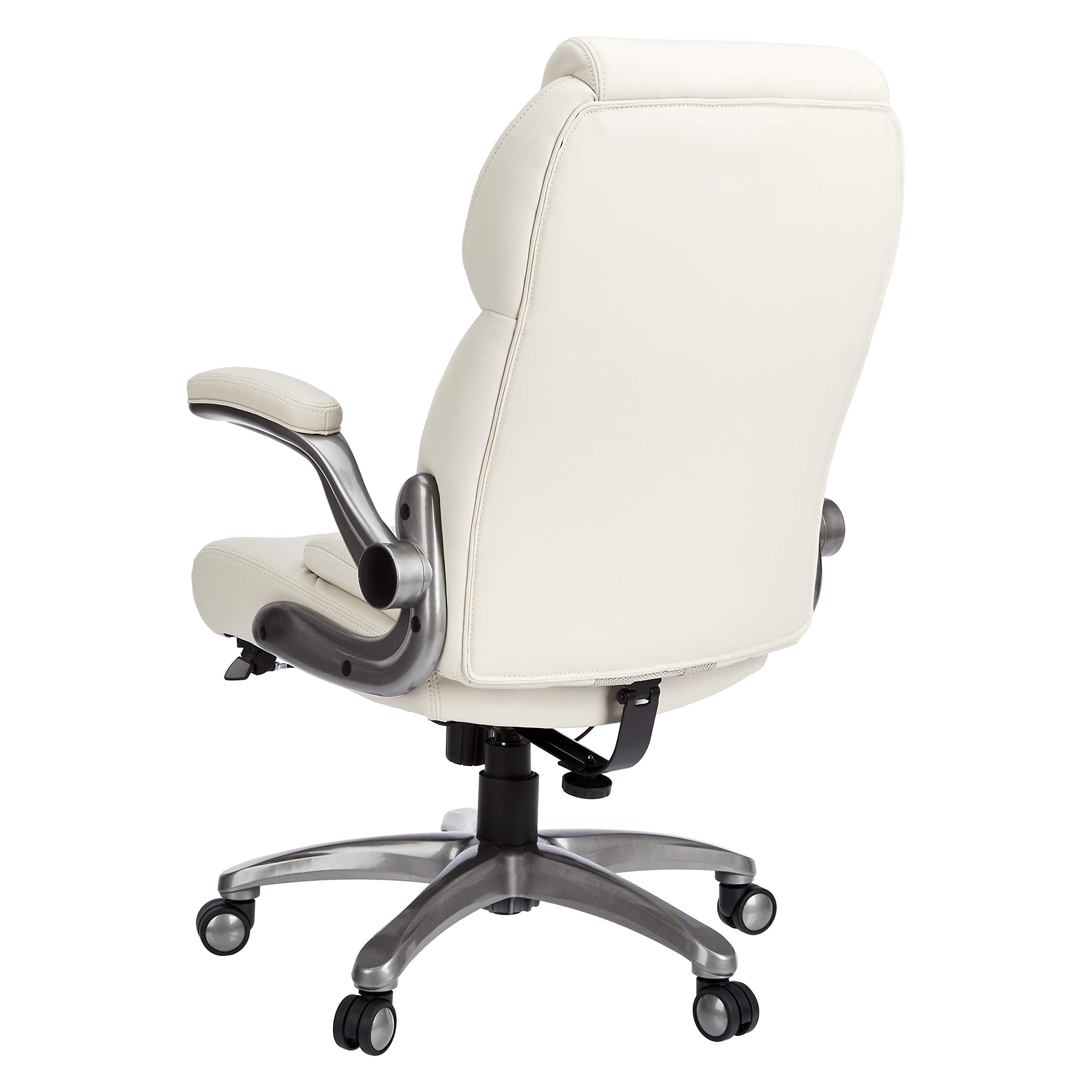 Amazon Basics Extra Comfort Sedia Ufficio Pelle Crema Schienale Alto