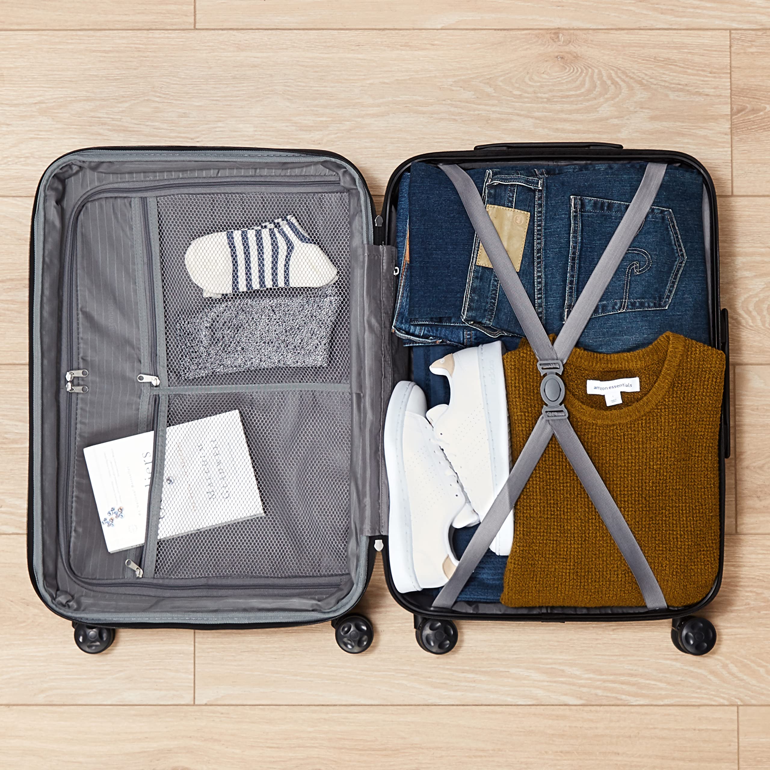 Amazon Basics Valigia Rigida Mano 55 cm Azzurra 32L