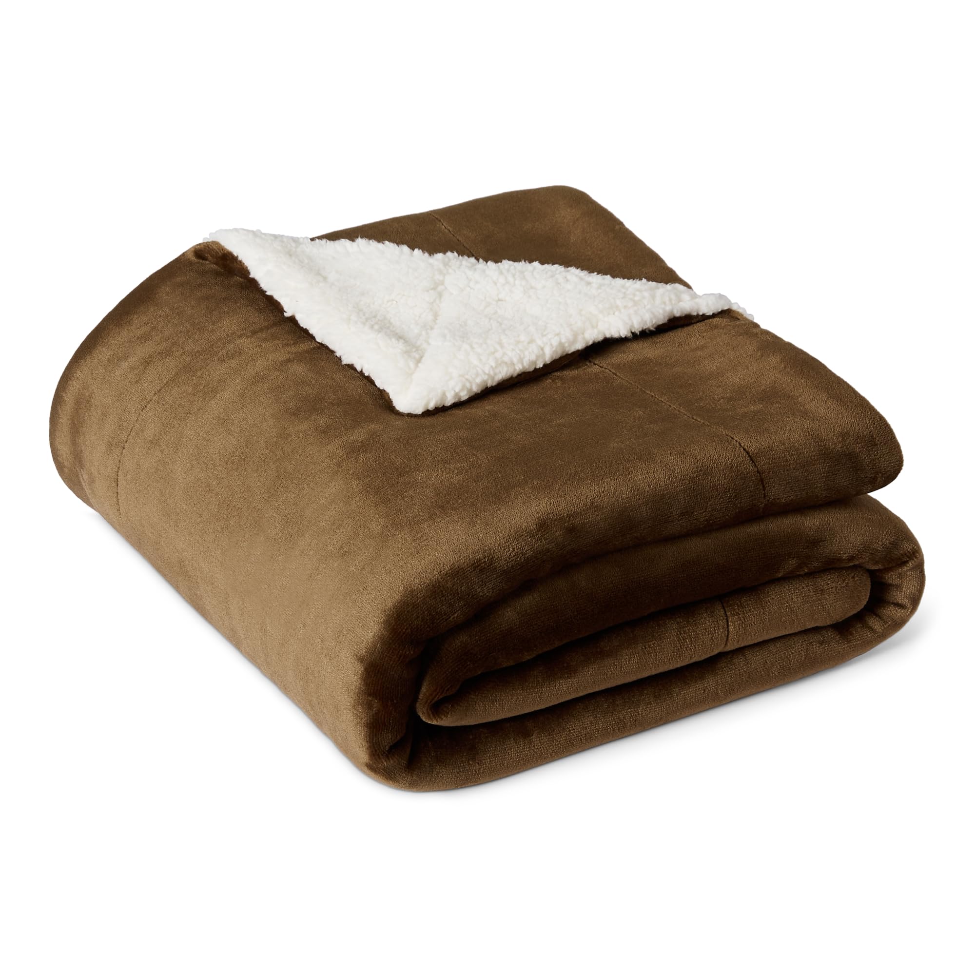 Amazon Basics coperta sherpa marrone 127x152 reversibile