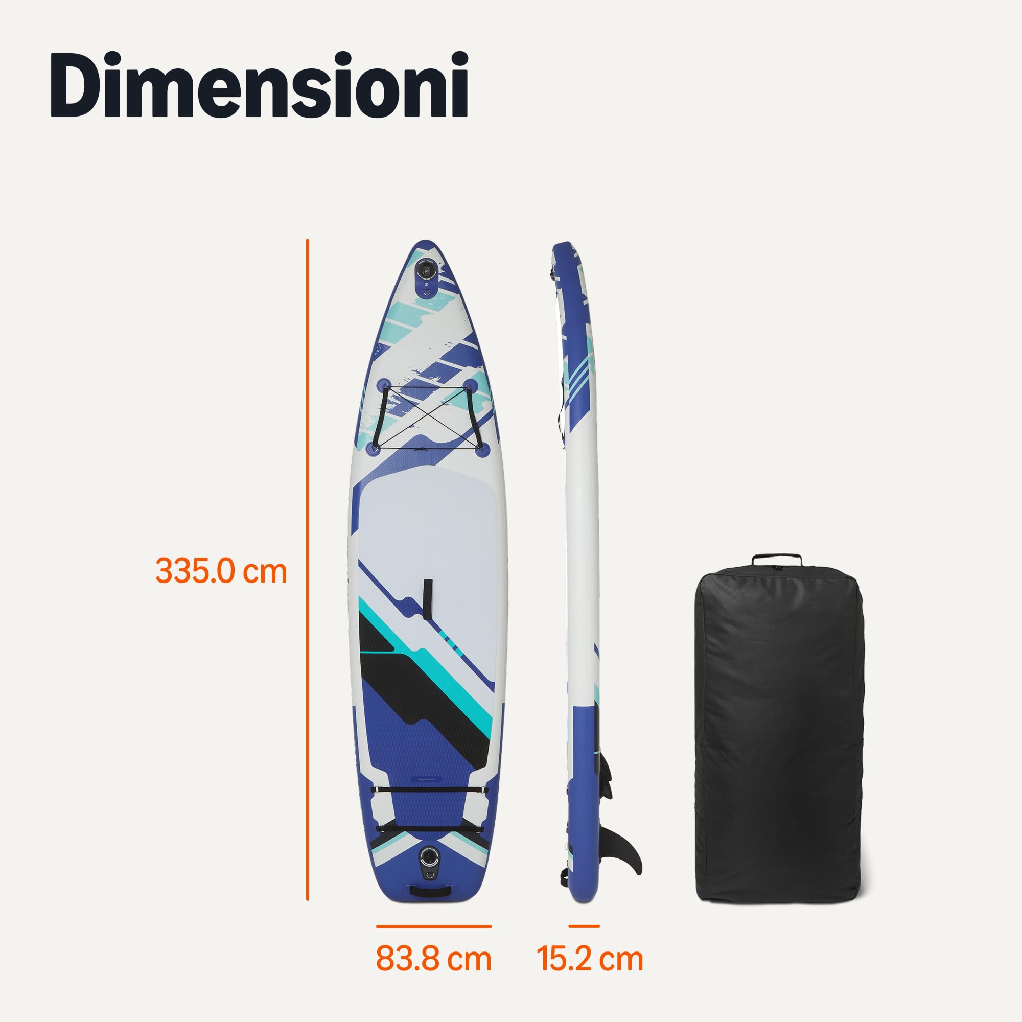 Amazon Basics SUP gonfiabile 335 cm blu con kit