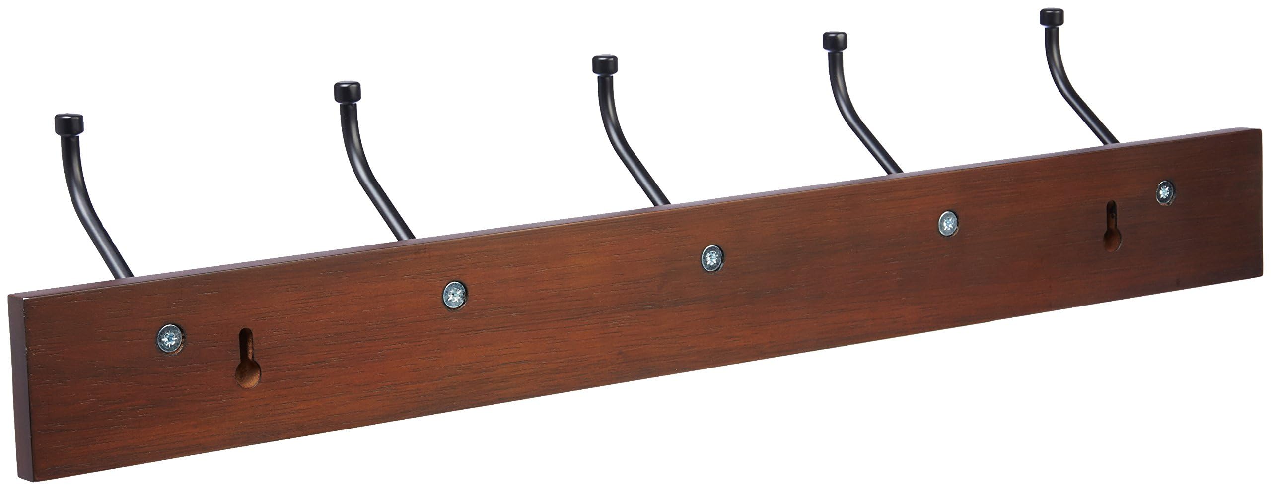 Amazon Basics Appendiabiti da Parete Legno Noce Chiaro 1 pezzo