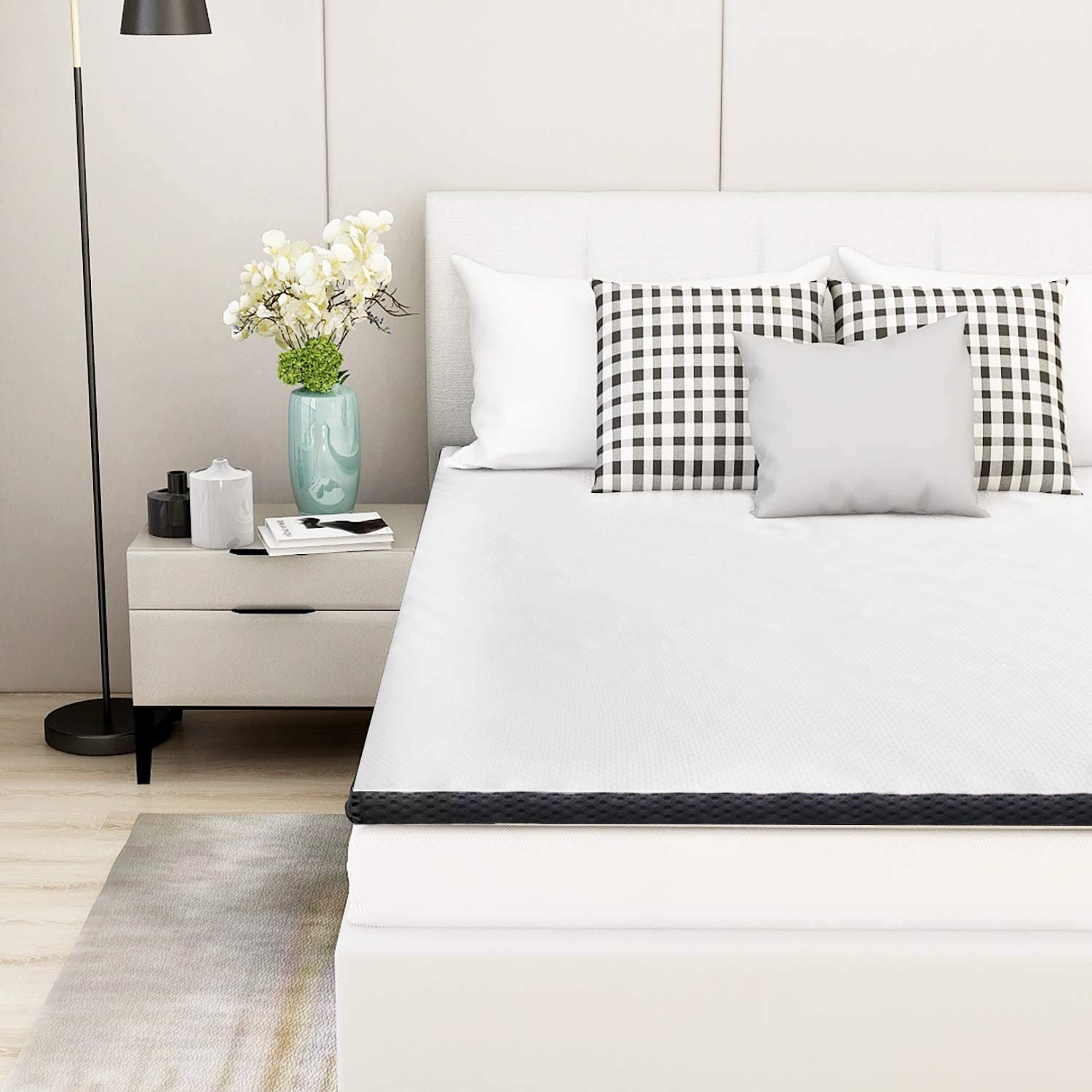 AmazonBasics Topper 135x190 Coprimaterasso Memory Foam 4 cm 7 zone