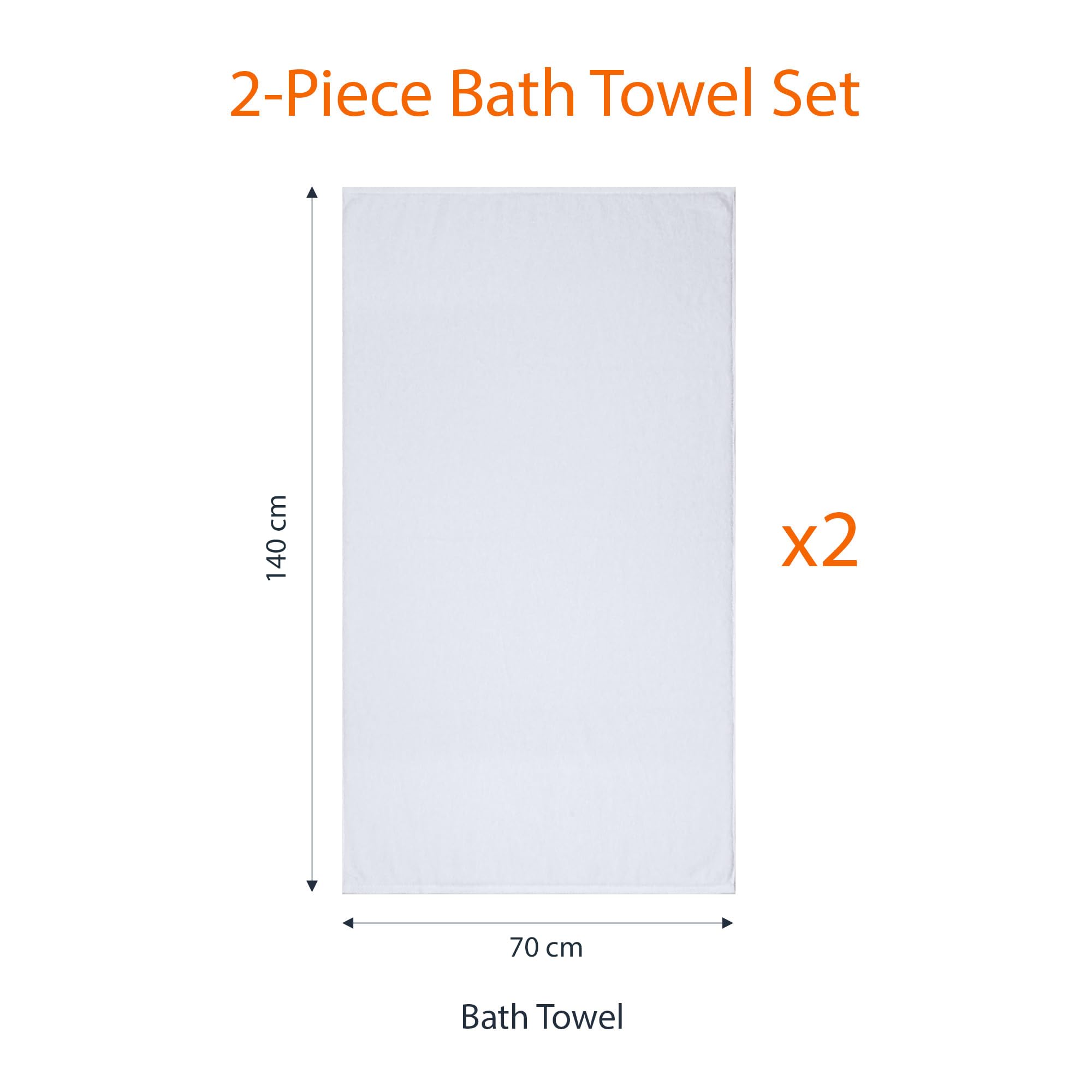 Amazon Basics teli bagno 70x140 cotone bianco 2 pezzi