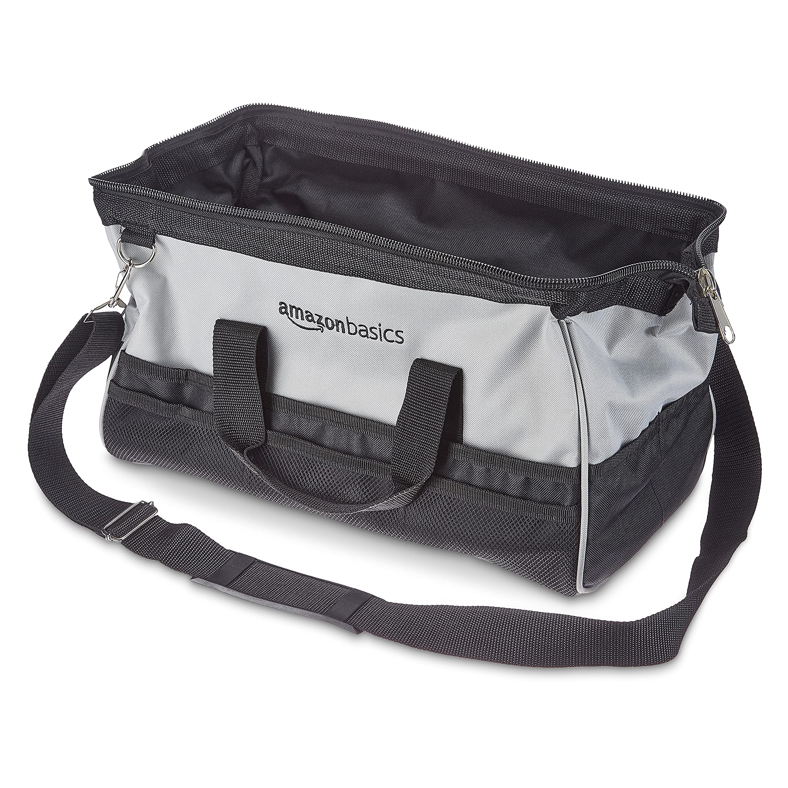 Amazon Basics Borsa Portautensili 40,6 cm Nero Grigio 26 Tasche