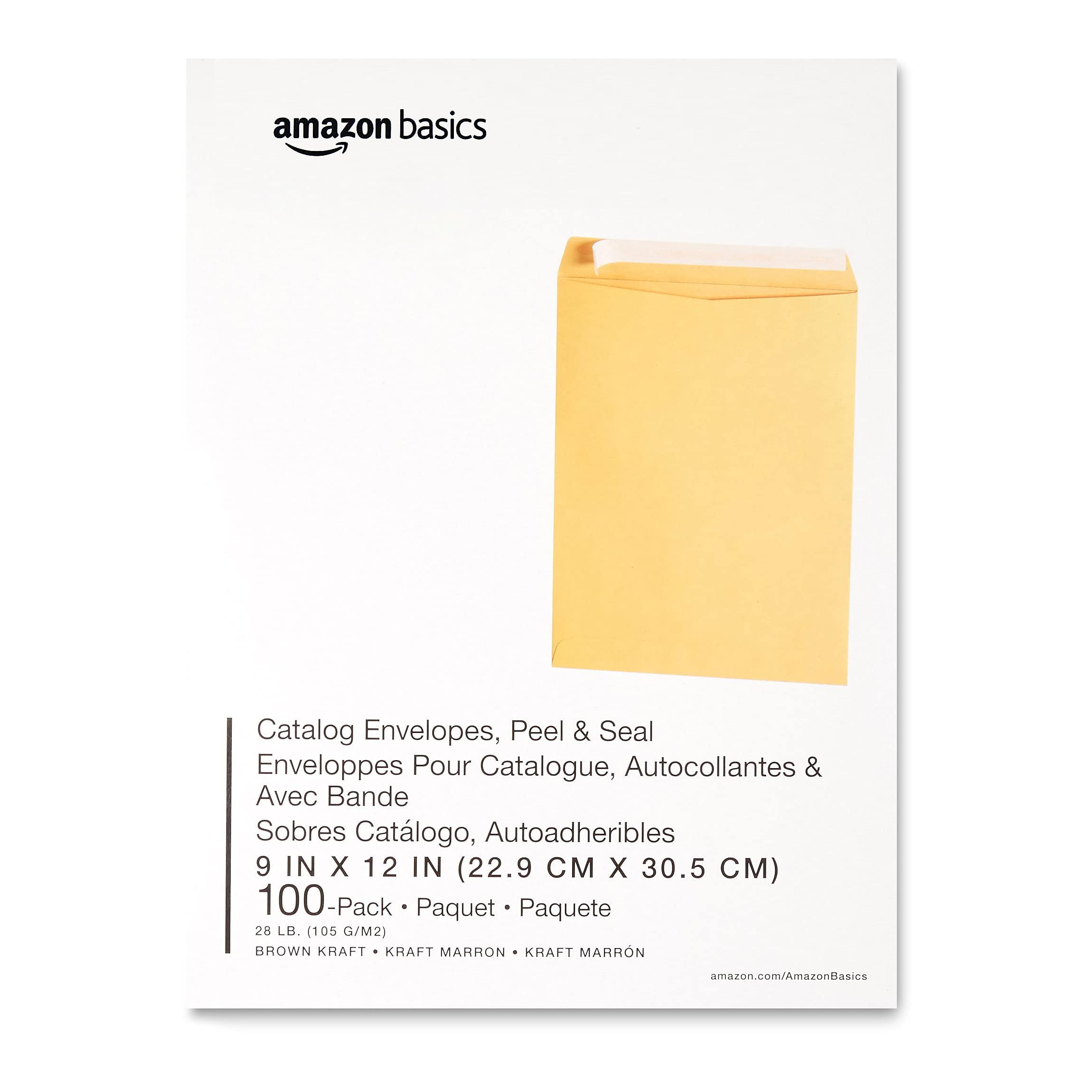 AmazonBasics Buste Catalogo Kraft Adesive 22,9x30,5cm 100 Pezzi