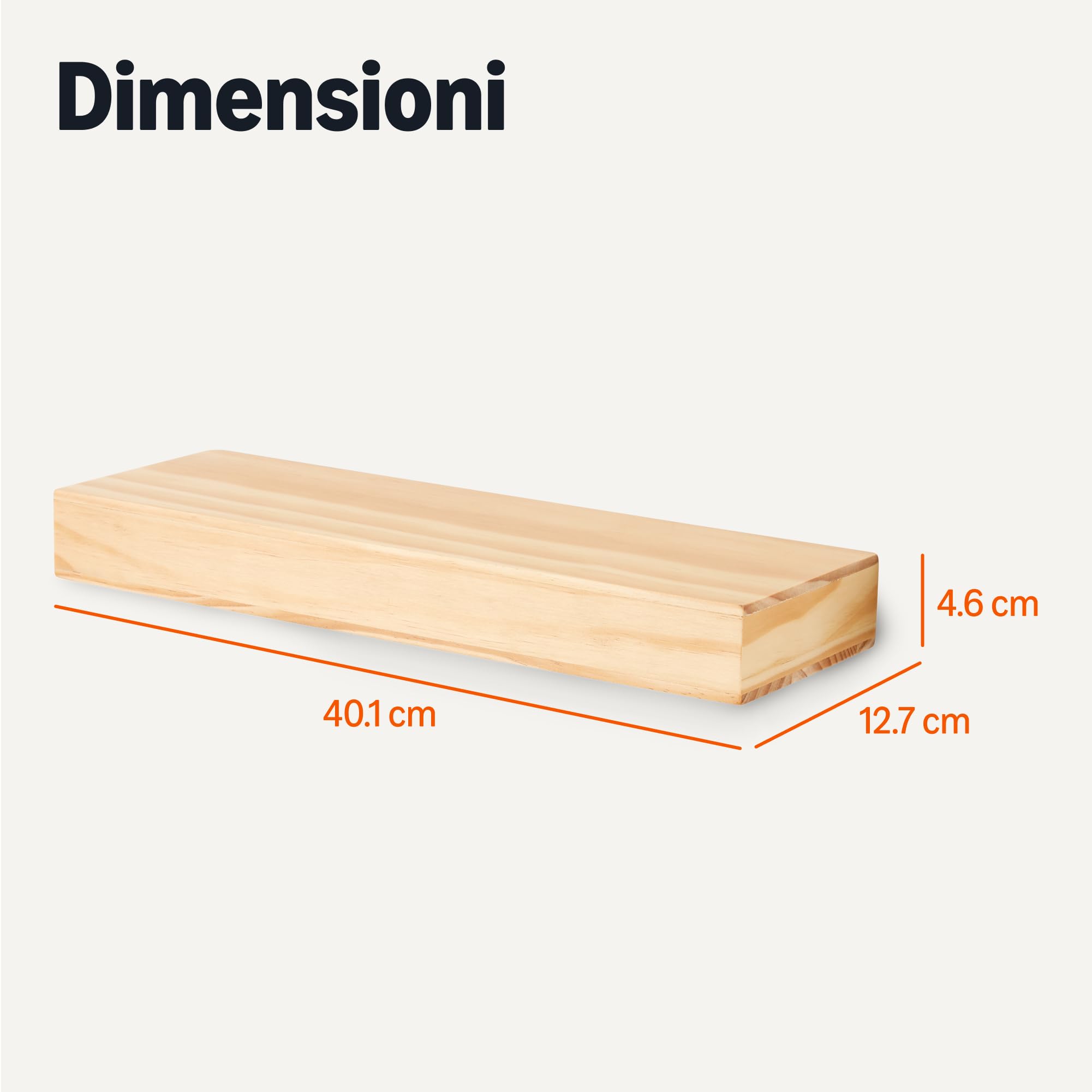 AmazonBasics Mensole da Parete Pino 40,1 cm 3 Pezzi con Staffe