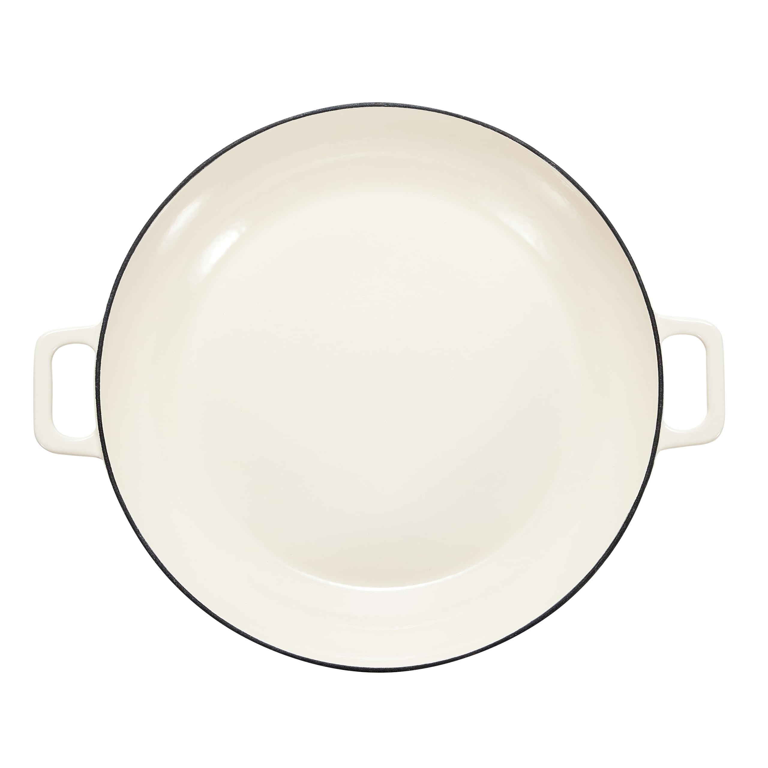 Amazon Basics Casseruola Bassa Ghisa Smaltata 3,1L Bianca