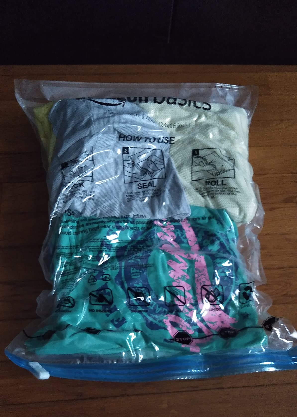 Amazon Basics sacchetti viaggio arrotolabili 12 pezzi trasparenti