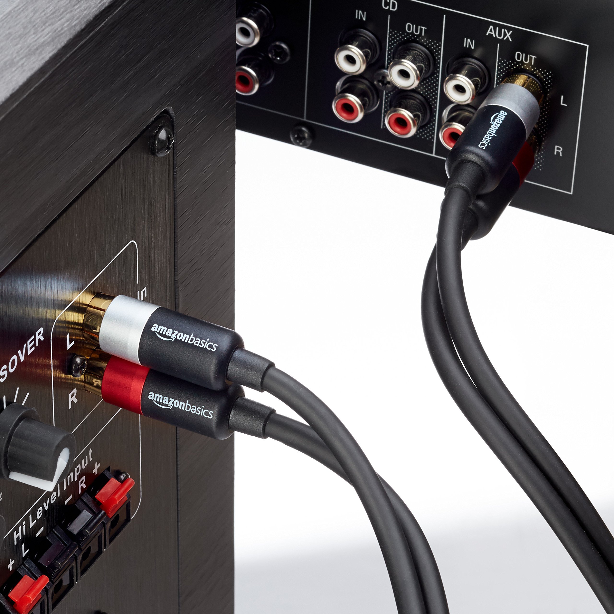 AmazonBasics Cavo Audio RCA 2 Maschi 1,22 m Placcato Oro