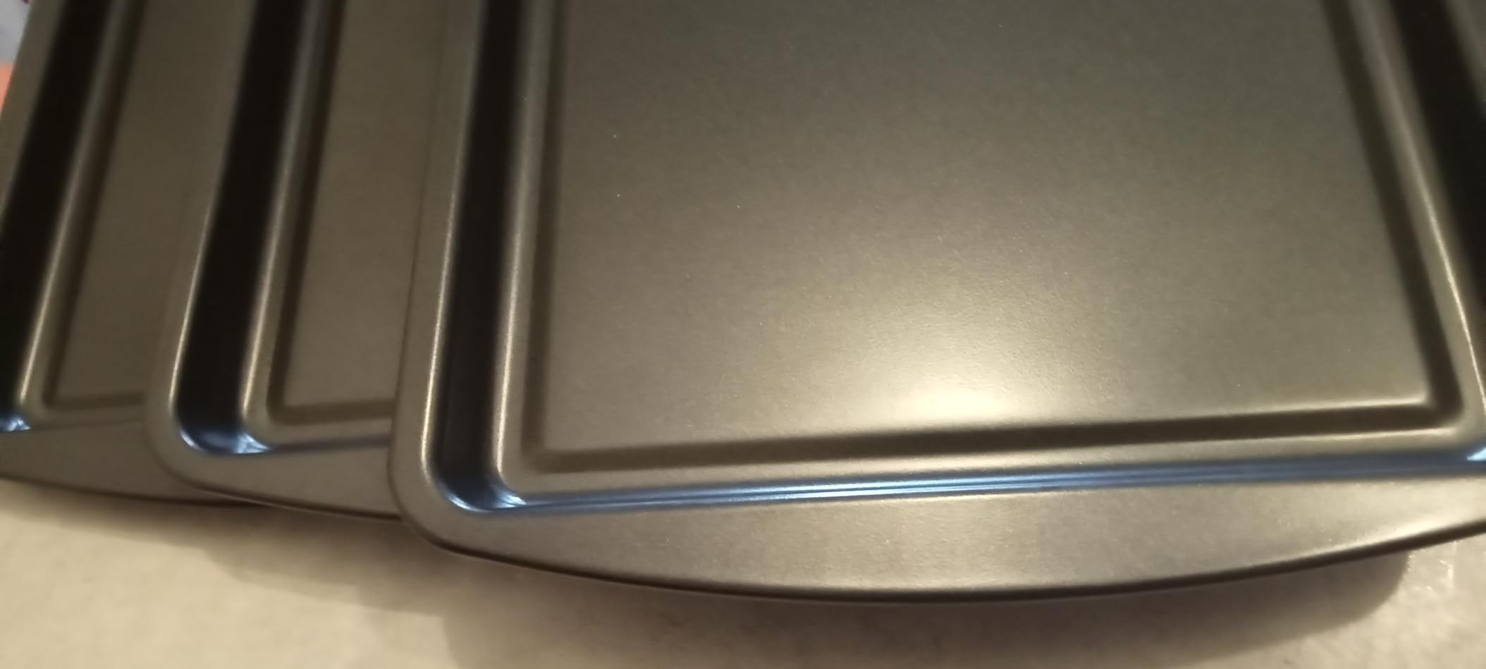 Amazon Basics Set 3 Teglie Forno Antiaderenti Impilabili