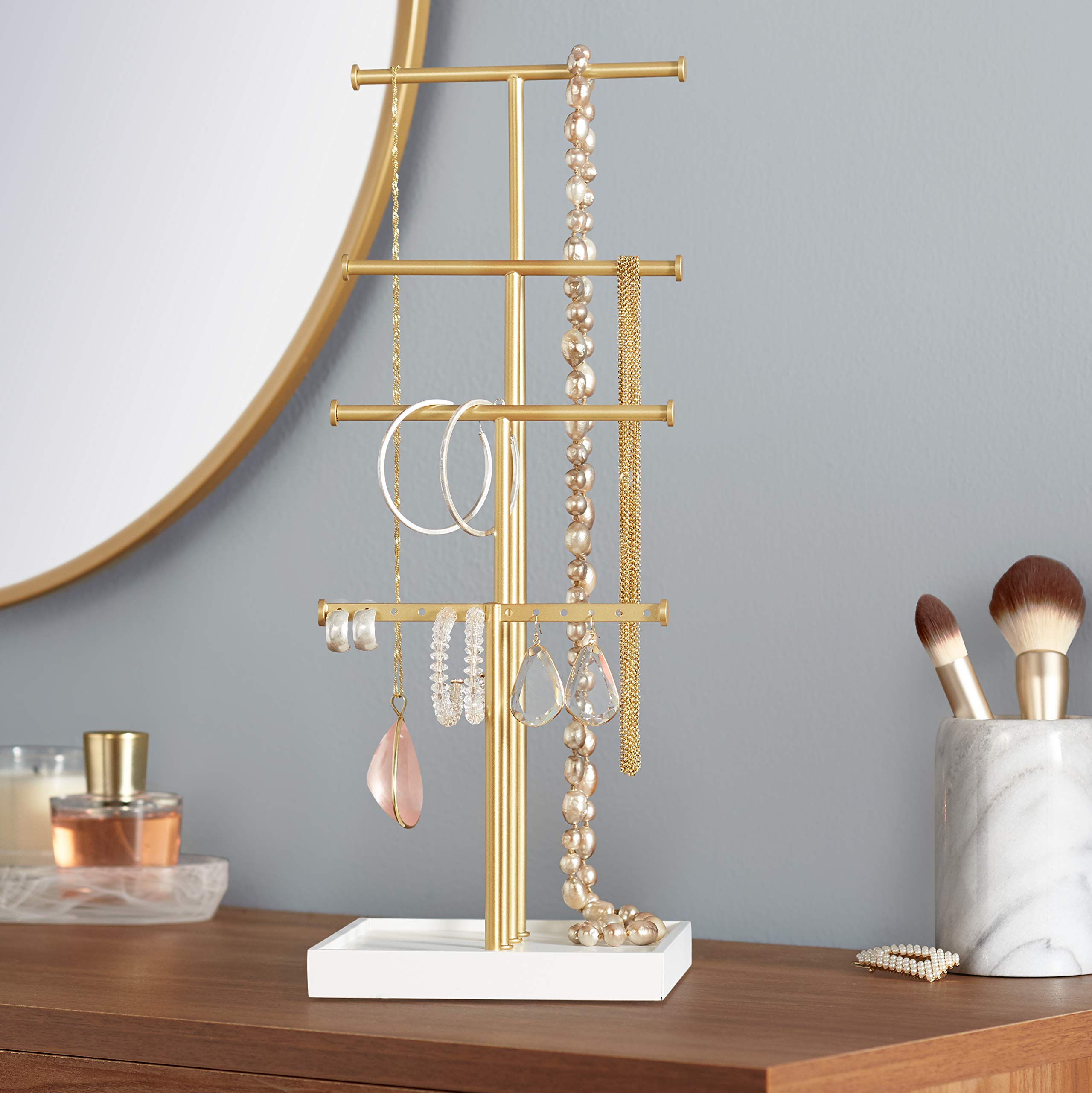 AmazonBasics portagioielli albero 4 livelli bianco ottone